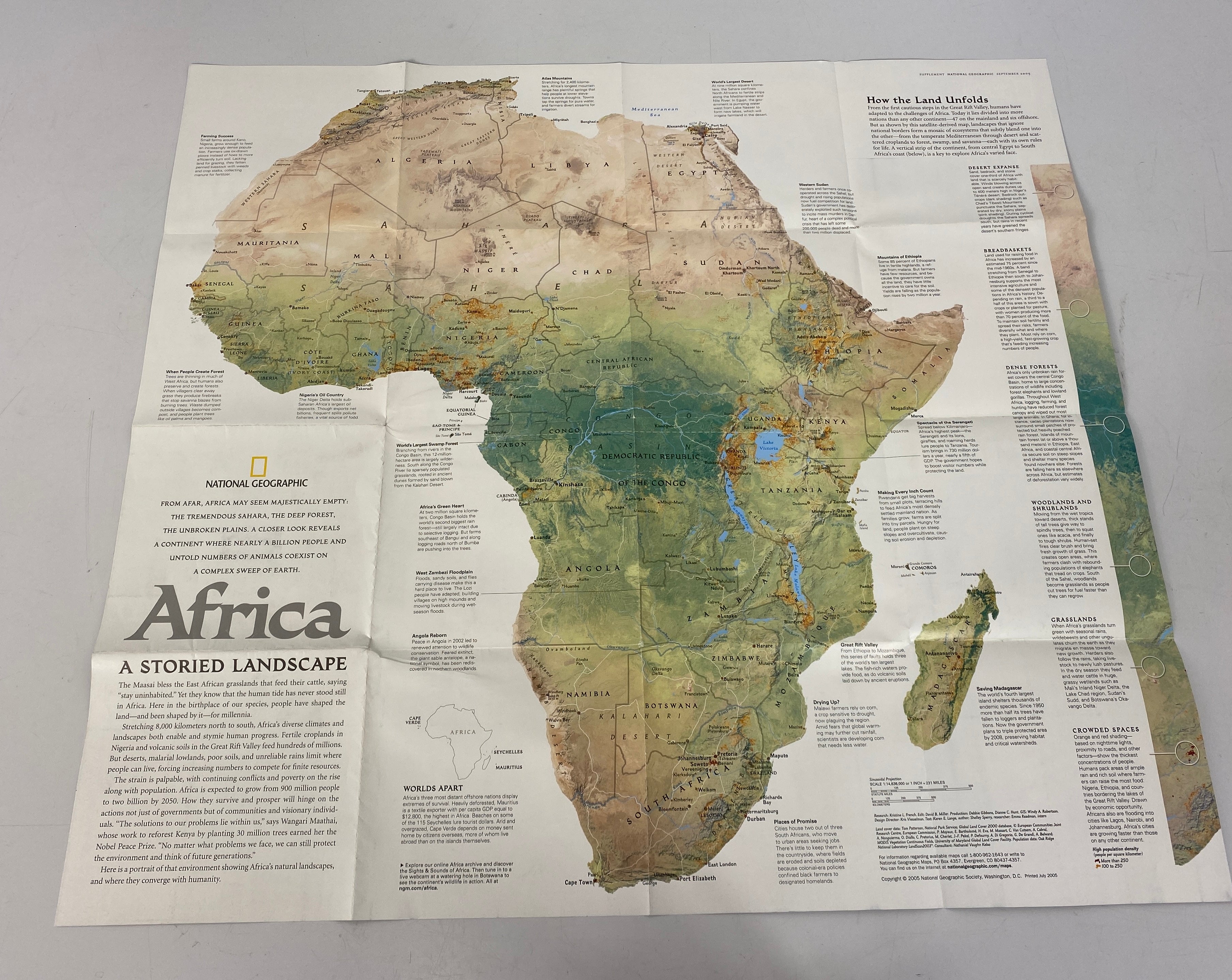 Lot of Vintage Maps: Macmillan Kenya/National Geographic/Northwestern Africa