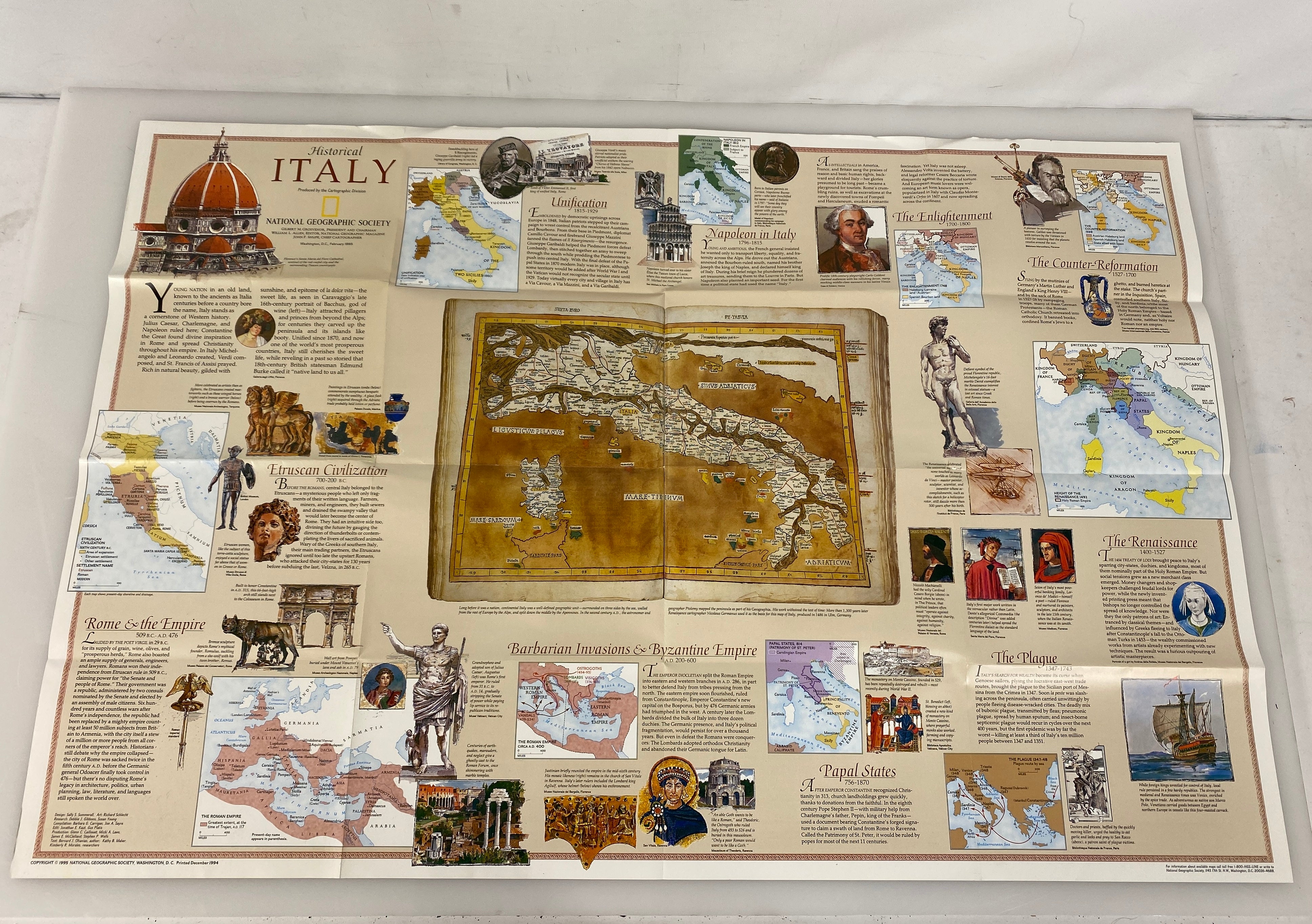Lot of Vintage Maps/Guides to Italy: Michelin/Nat Geo/Lombardy/Florence/Rome