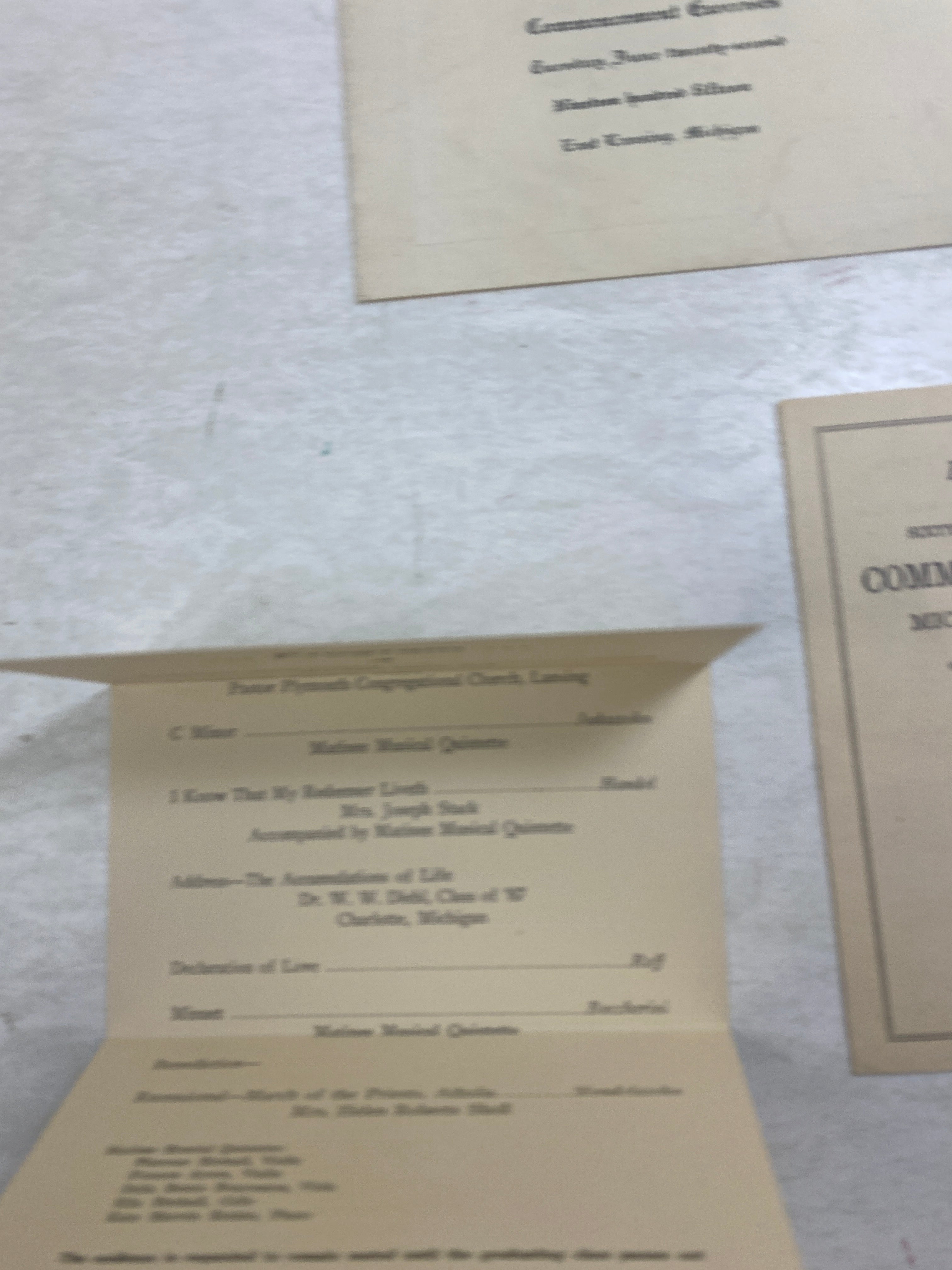 Lot of Vintage MSU Commencement Ephemera 1915-1944