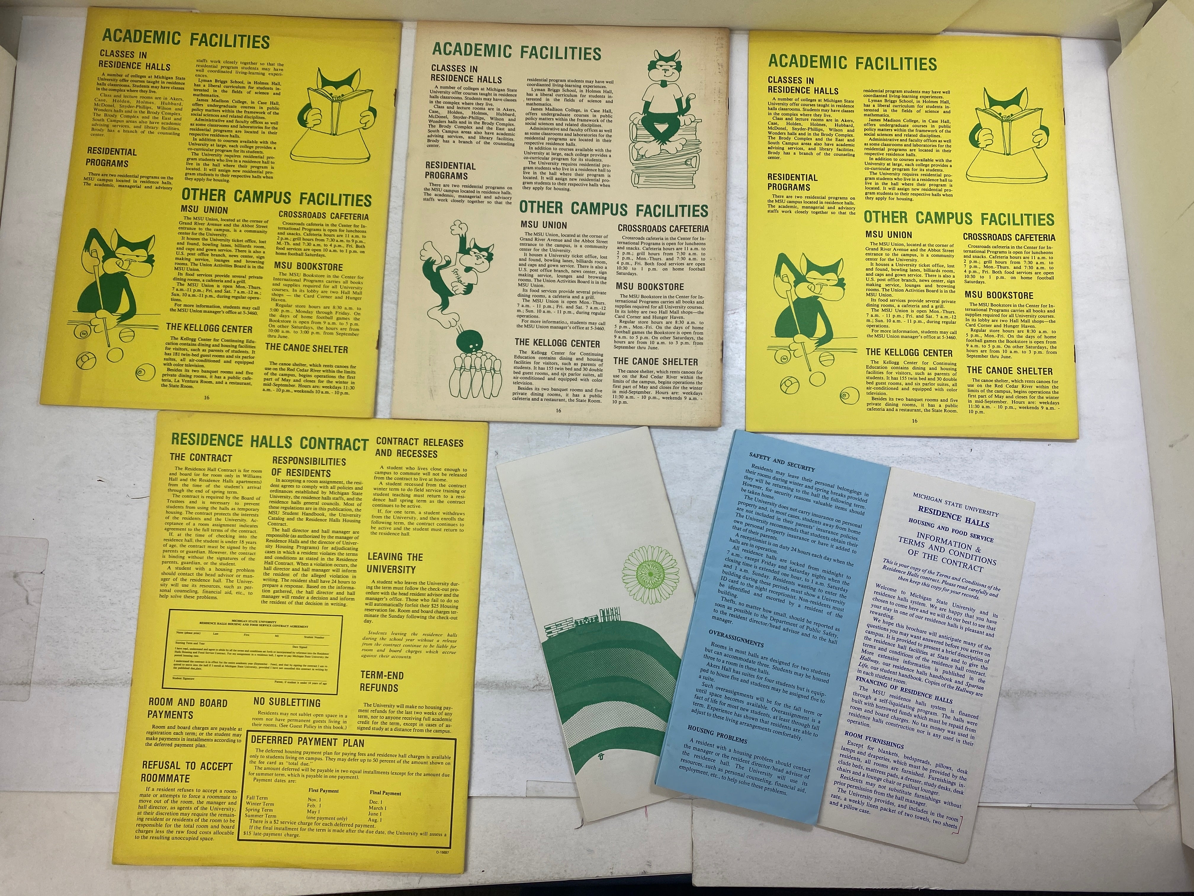 Lot of Vintage MSU Residence Hall Ephemera 1980s