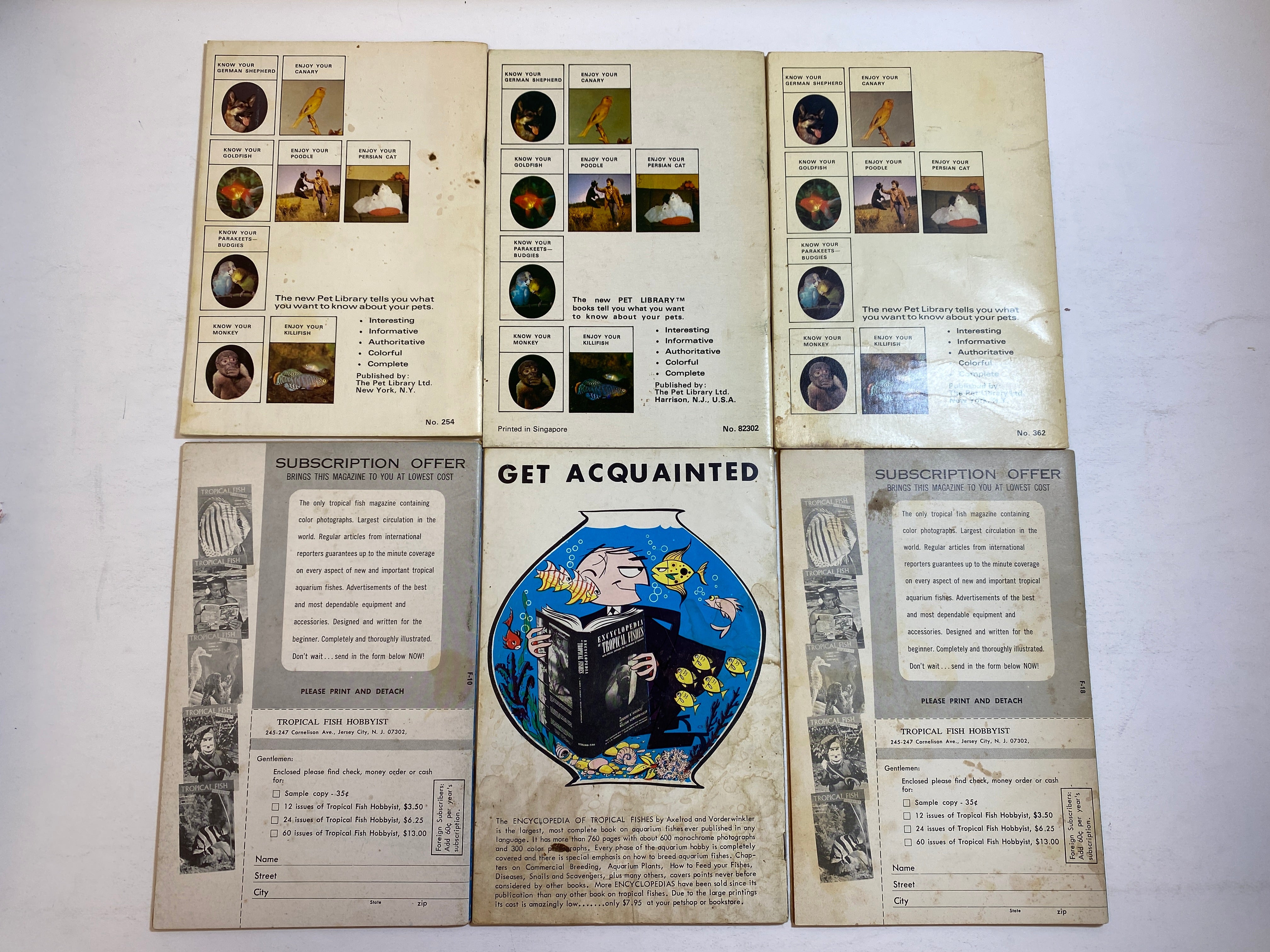 Lot of Vintage Pet Care Ephemera Enjoy Your Turtle Finch Aquarium 1960s