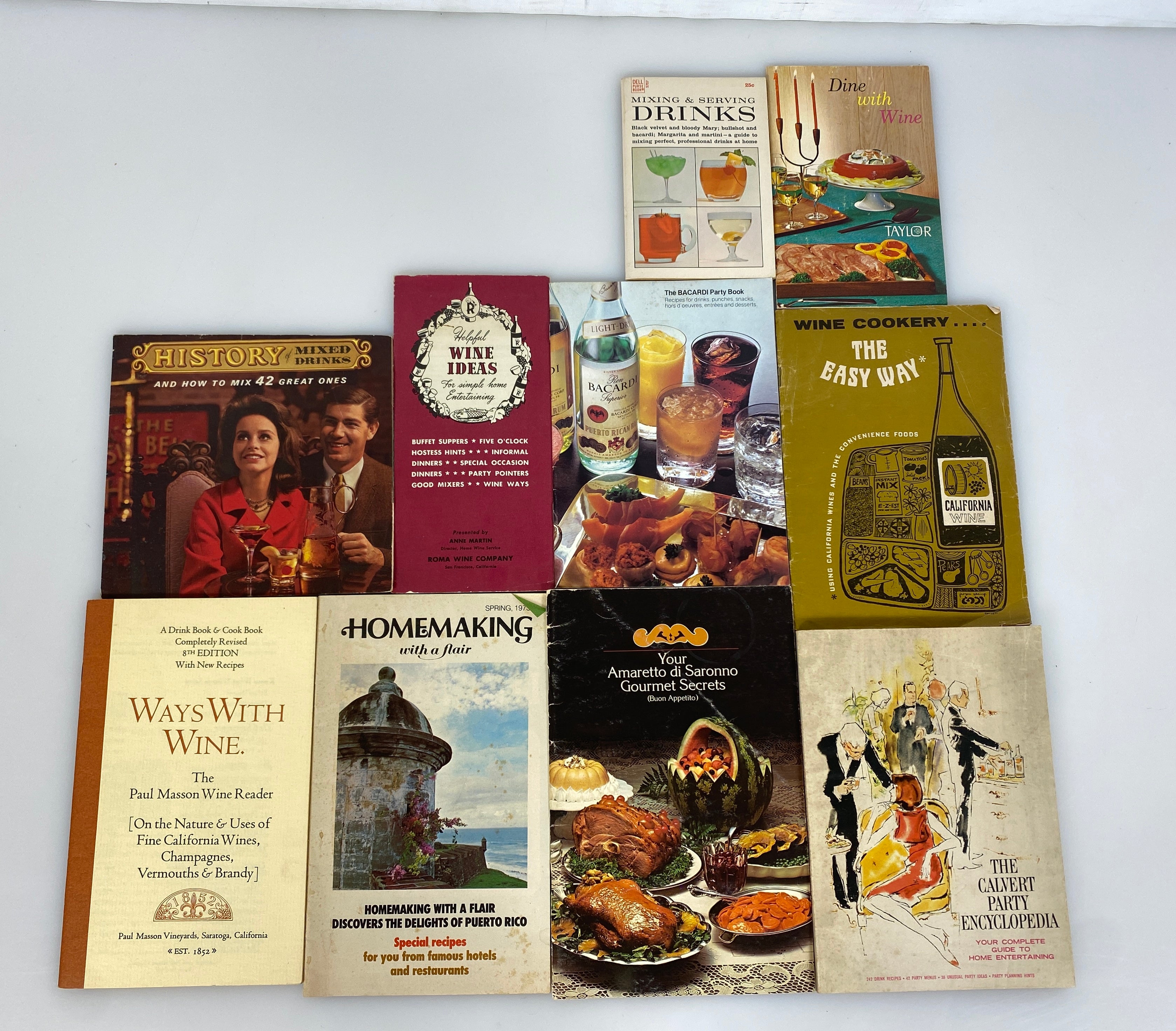 Lot of Vintage Recipe and Drinks Booklets incl Rums/Calvert Gin/Wines/Amaretto
