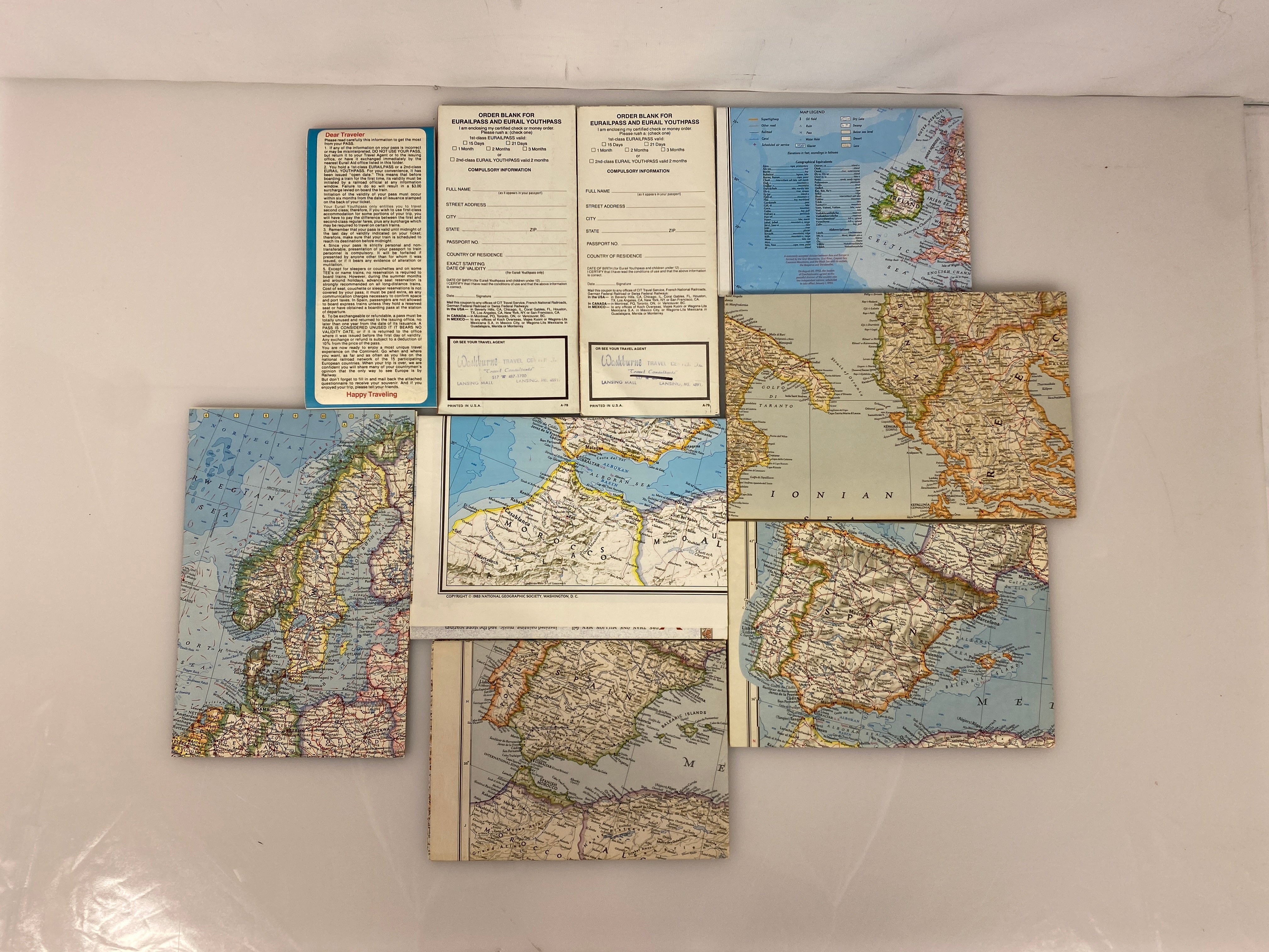 Lot of Vtg Europe Maps 1949-83 incl Eurail Map/History of Europe/Central Europe