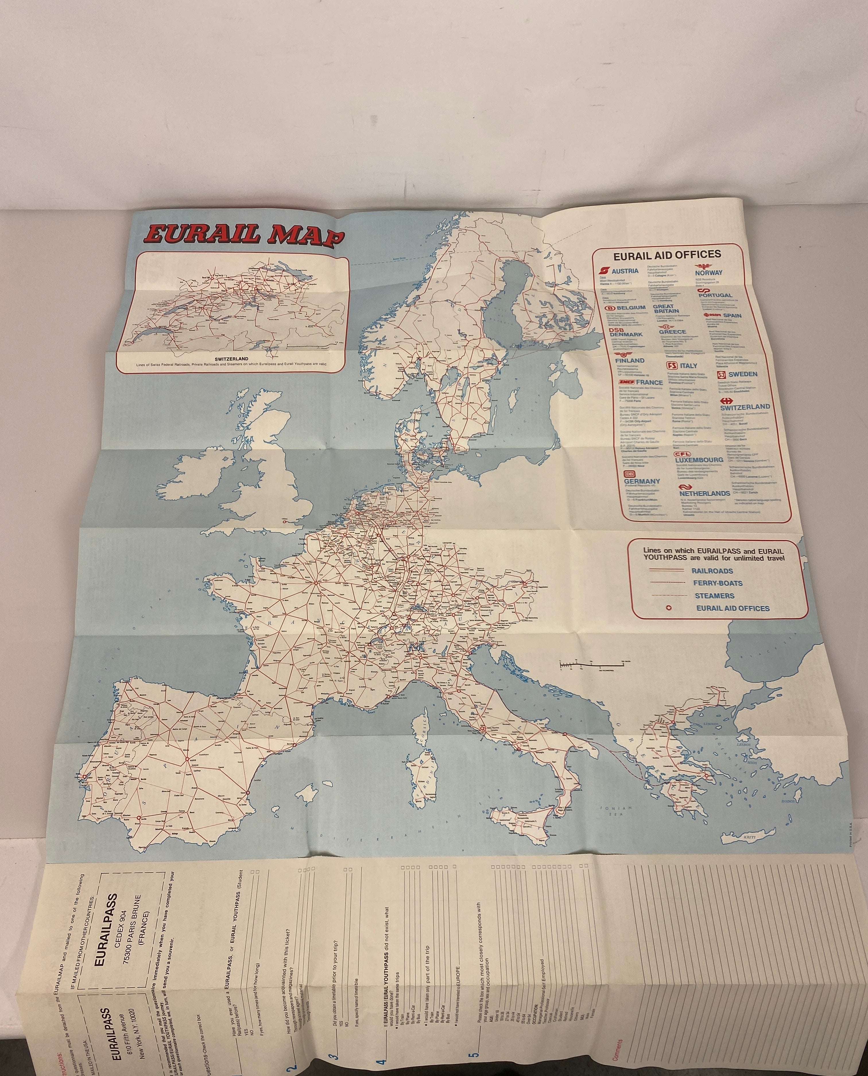 Lot of Vtg Europe Maps 1949-83 incl Eurail Map/History of Europe/Central Europe
