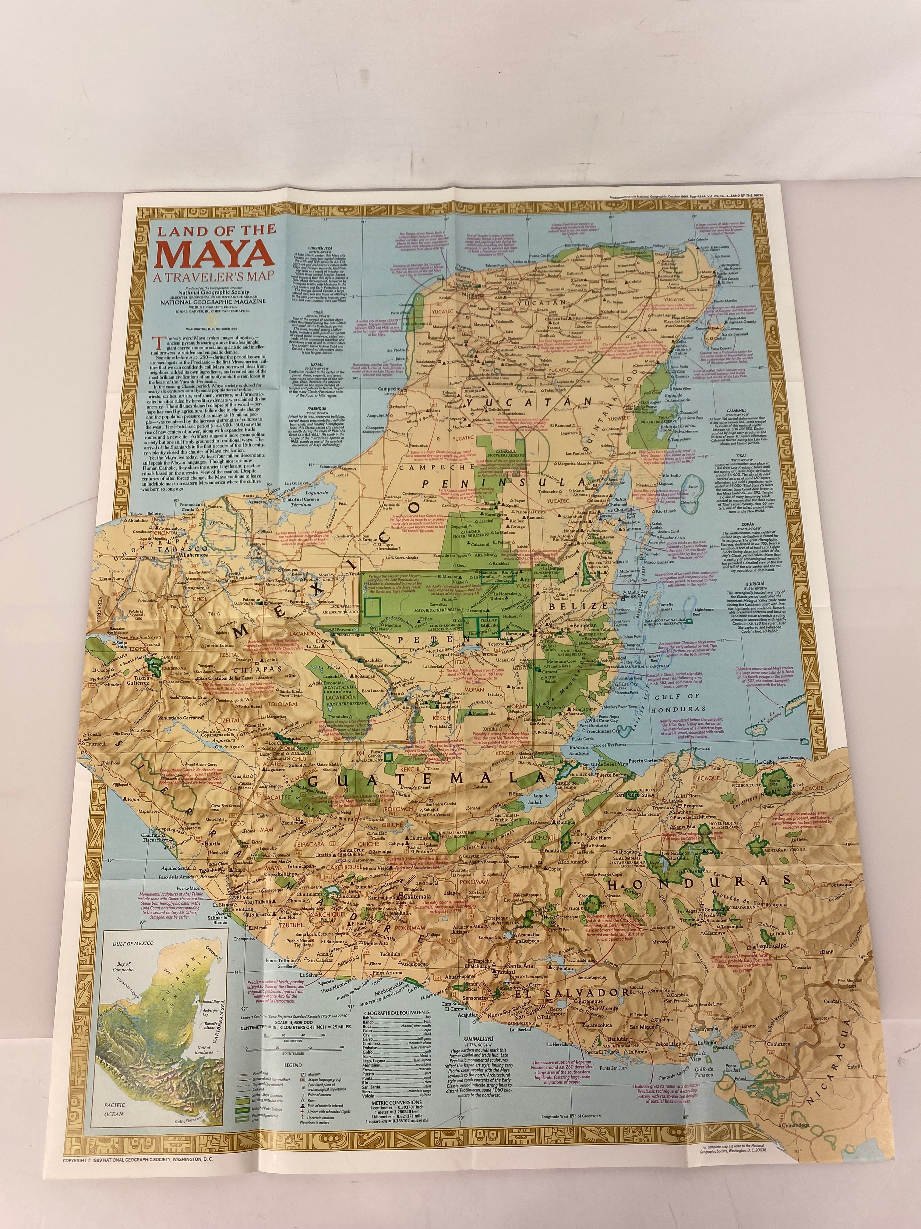 Lot of Vtg Nat Geo Maps: Aztec World/Land of the Maya/The Inca/Mesoamericans