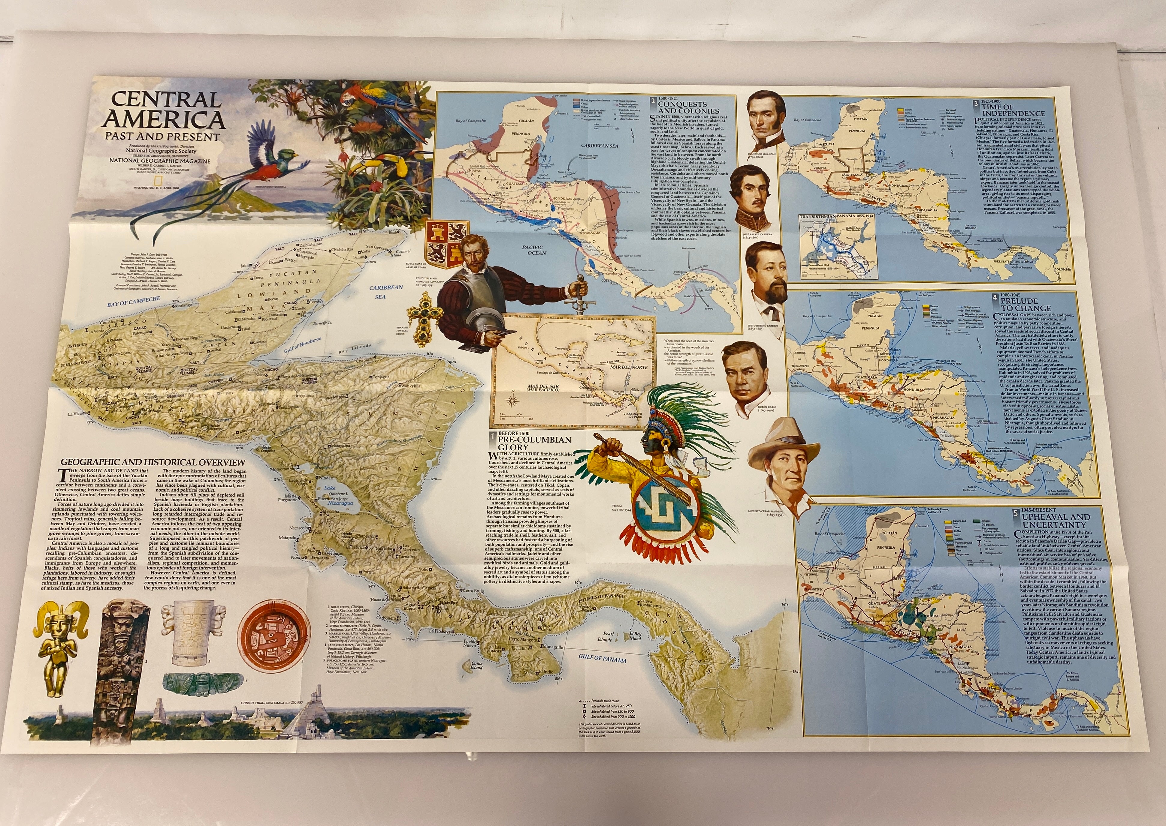 Lot of Vtg Nat Geo Maps: Aztec World/Land of the Maya/The Inca/Mesoamericans