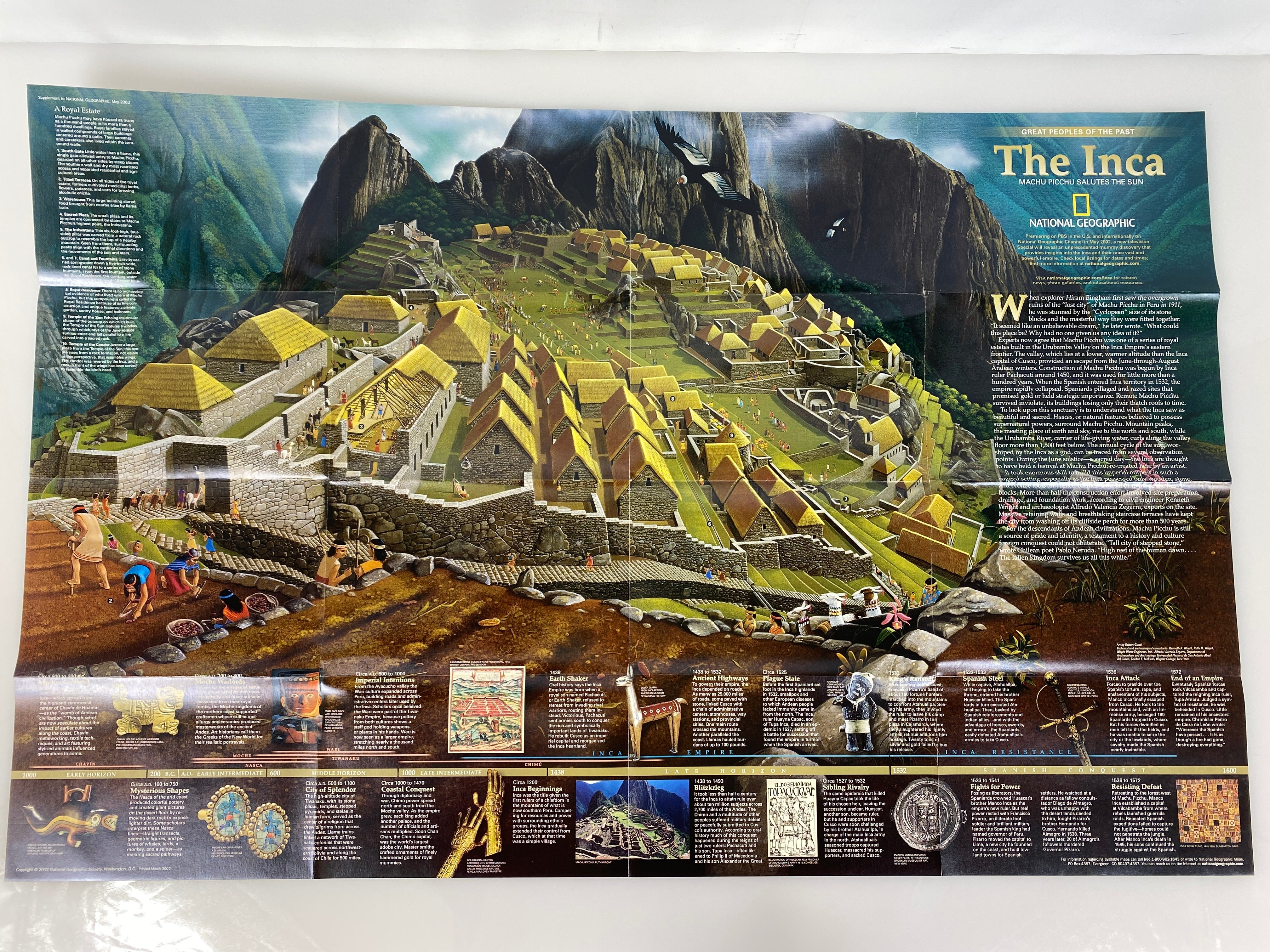Lot of Vtg Nat Geo Maps: Aztec World/Land of the Maya/The Inca/Mesoamericans