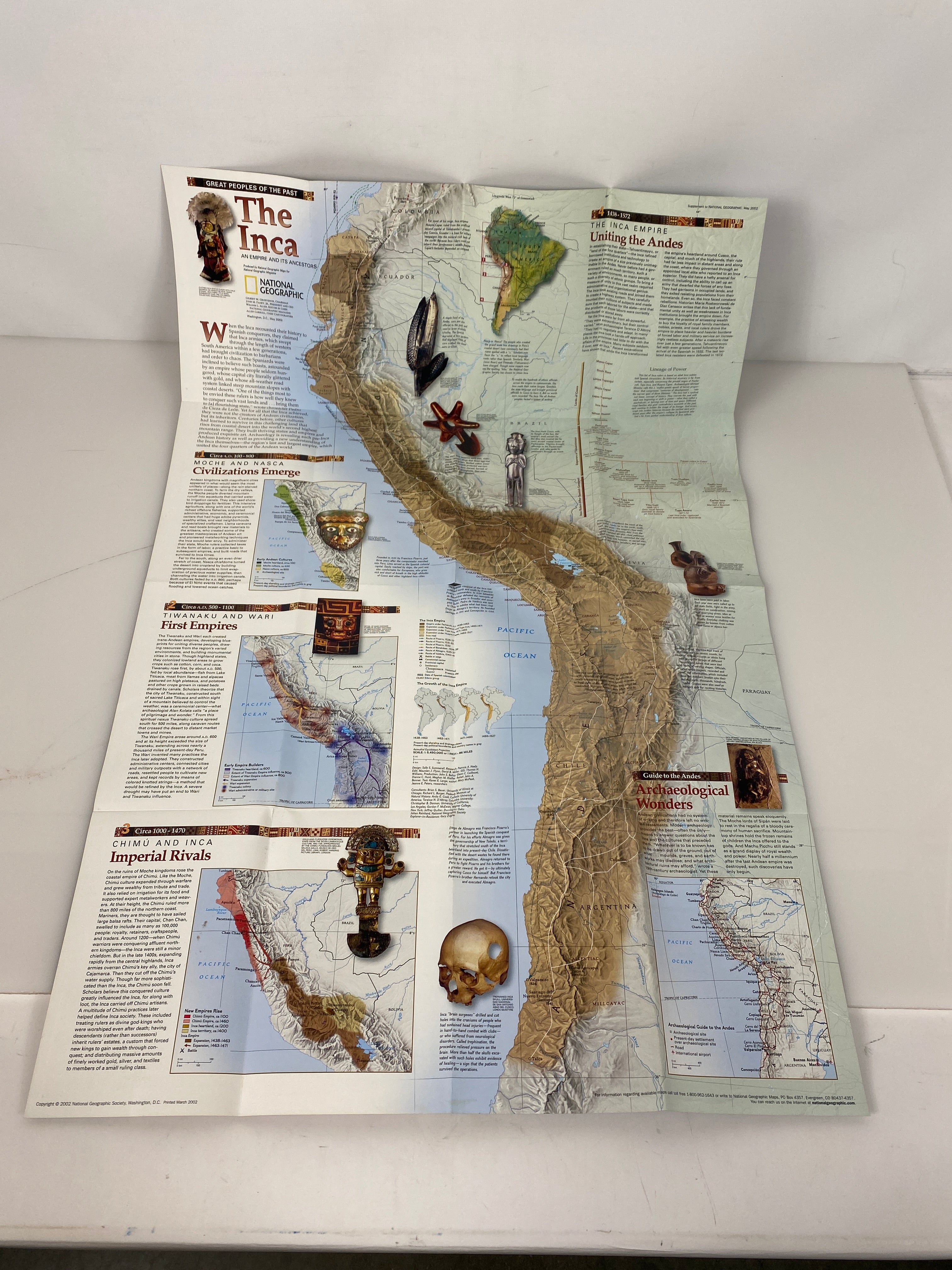 Lot of Vtg Nat Geo Maps: Aztec World/Land of the Maya/The Inca/Mesoamericans