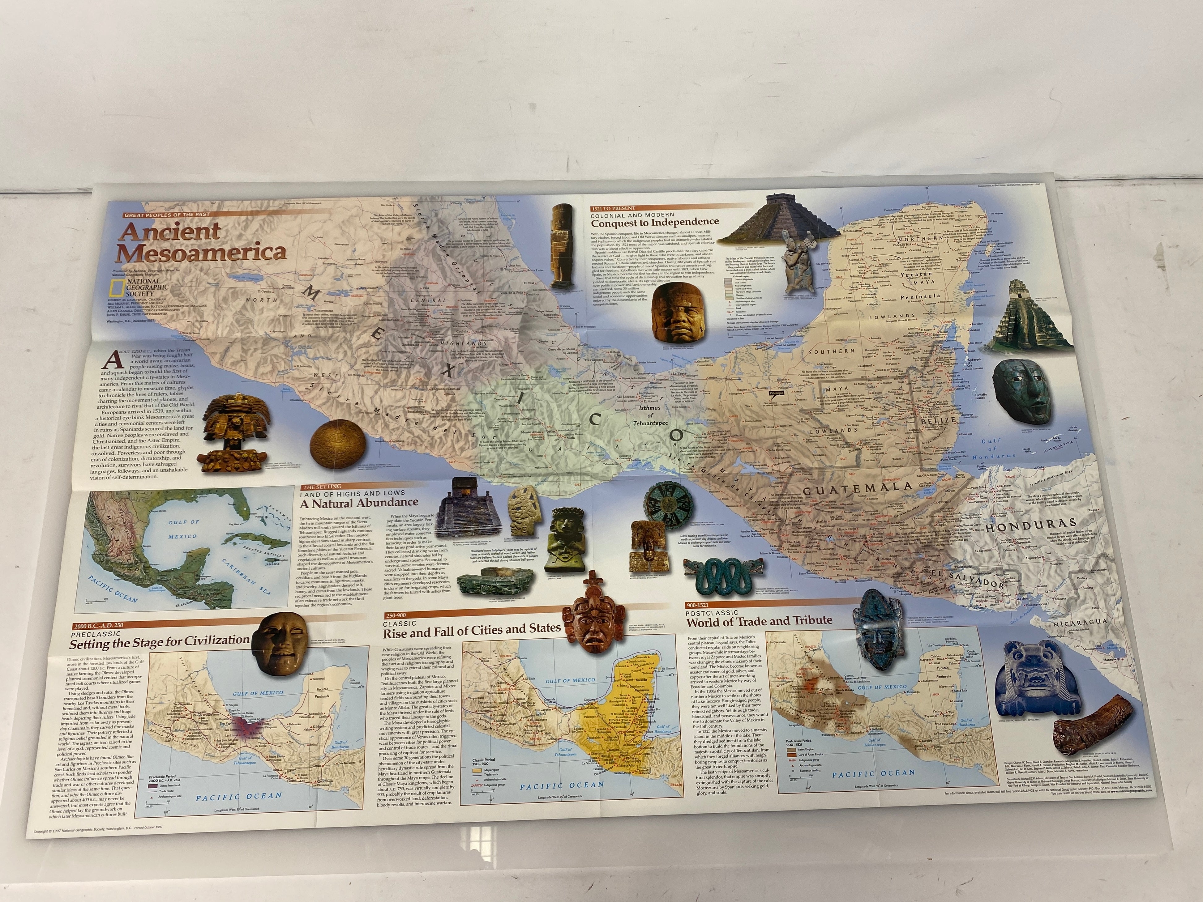 Lot of Vtg Nat Geo Maps: Aztec World/Land of the Maya/The Inca/Mesoamericans