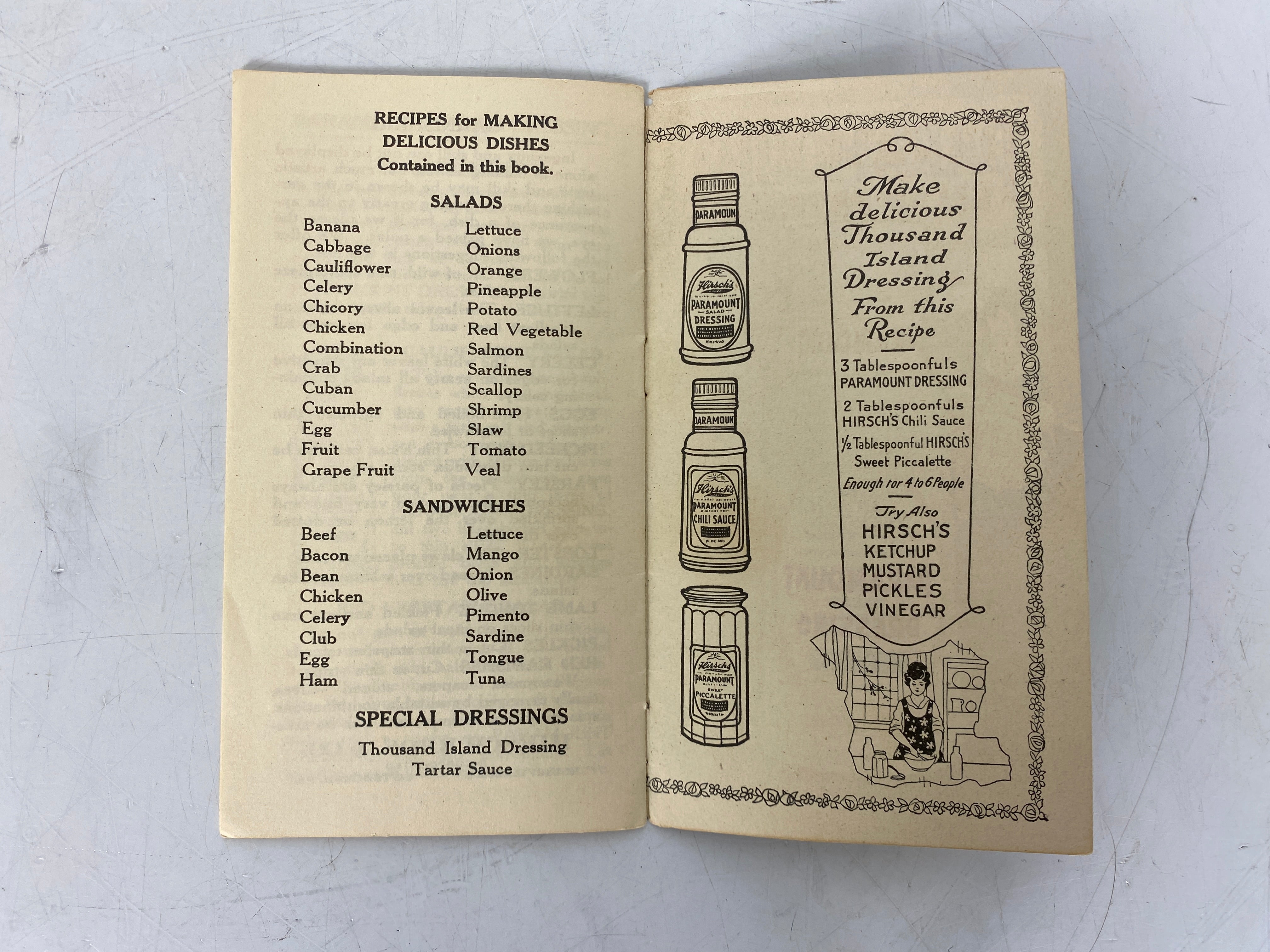 Lot of Vtg Salad Recipes incl Hollywood Salad Bowl/Paramount Dressing/Yacht Club