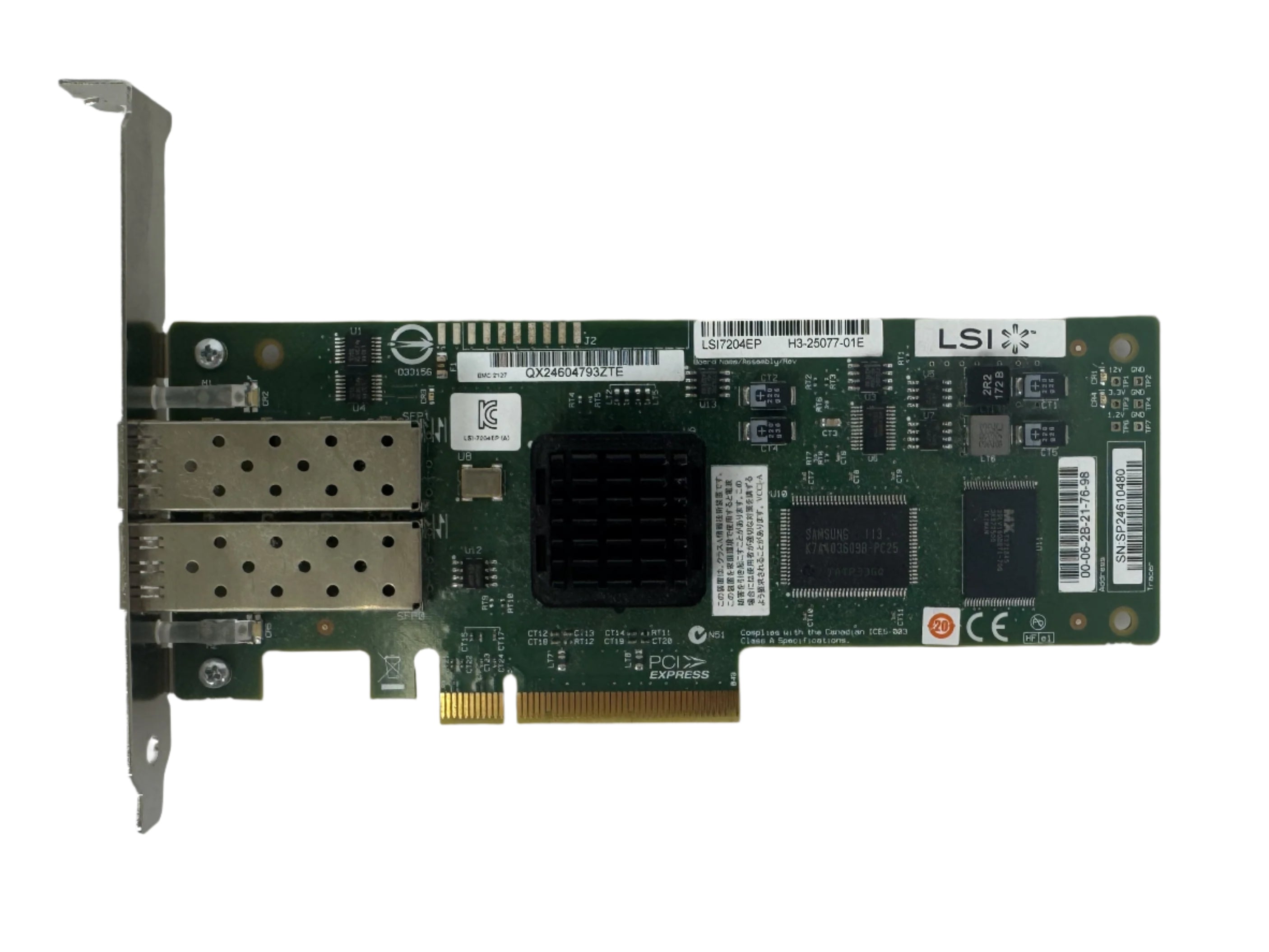 LSI 7204EP Host Bus Adapter PCIe 4Gb/s Fibre Channel Card