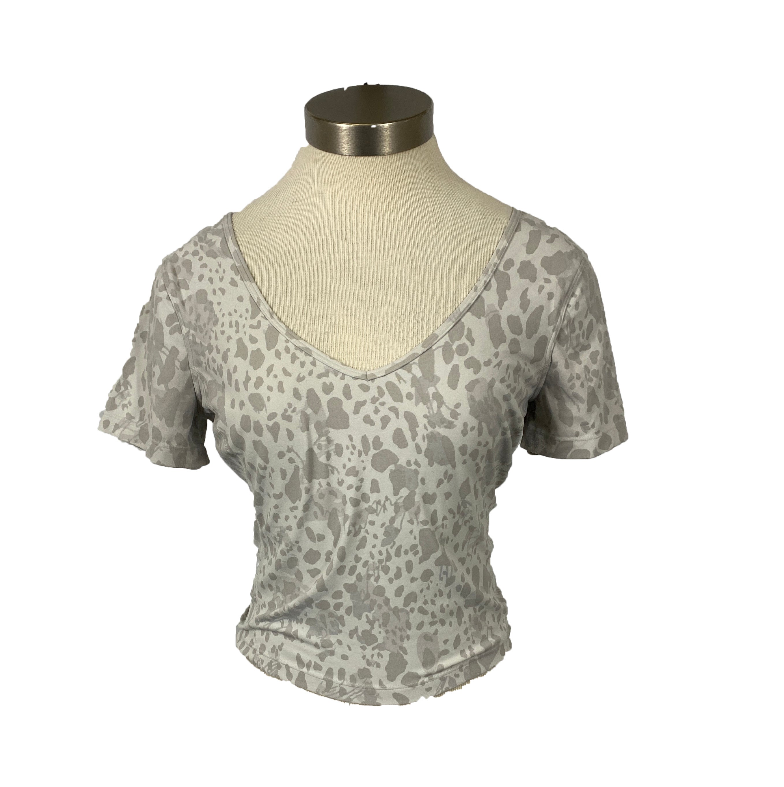 Lululemon Align T-Shirt Cheetah Camo Antique White Multi Print V Neck Women's Size M