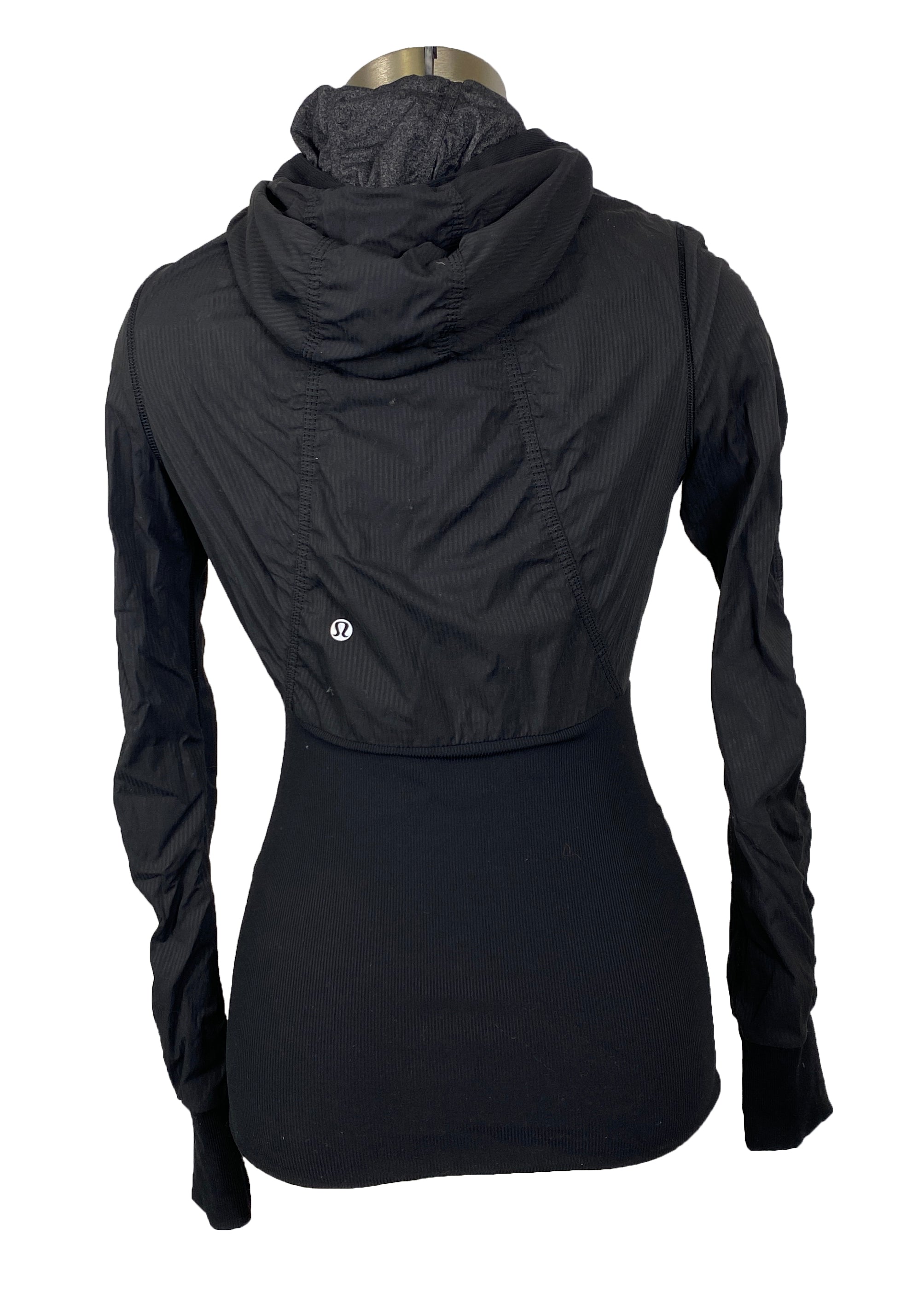 Lululemon Black and Gray Reversible Full-Zip "Dance Studio" Jacket Women's Size 6