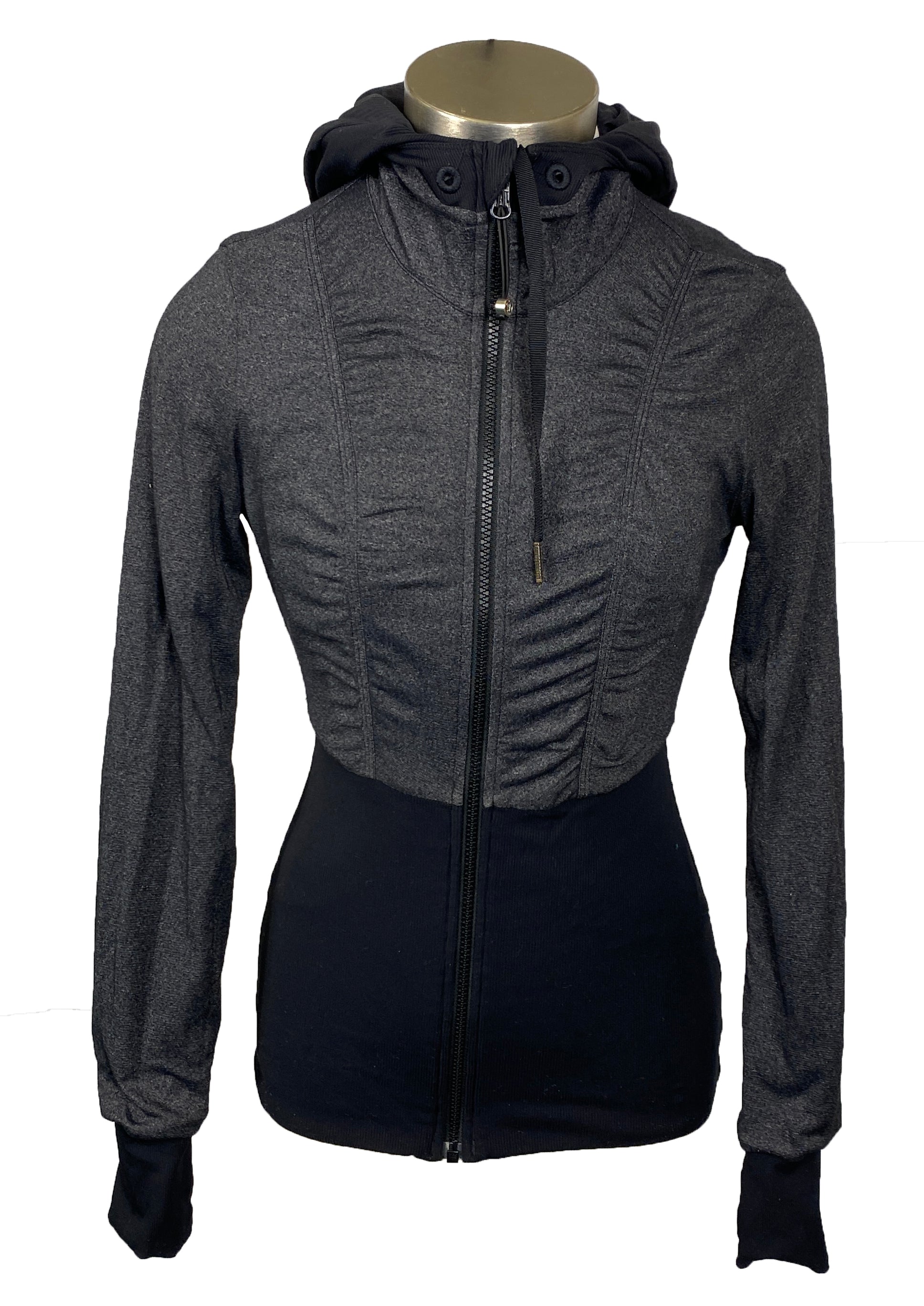 Lululemon Black and Gray Reversible Full-Zip "Dance Studio" Jacket Women's Size 6