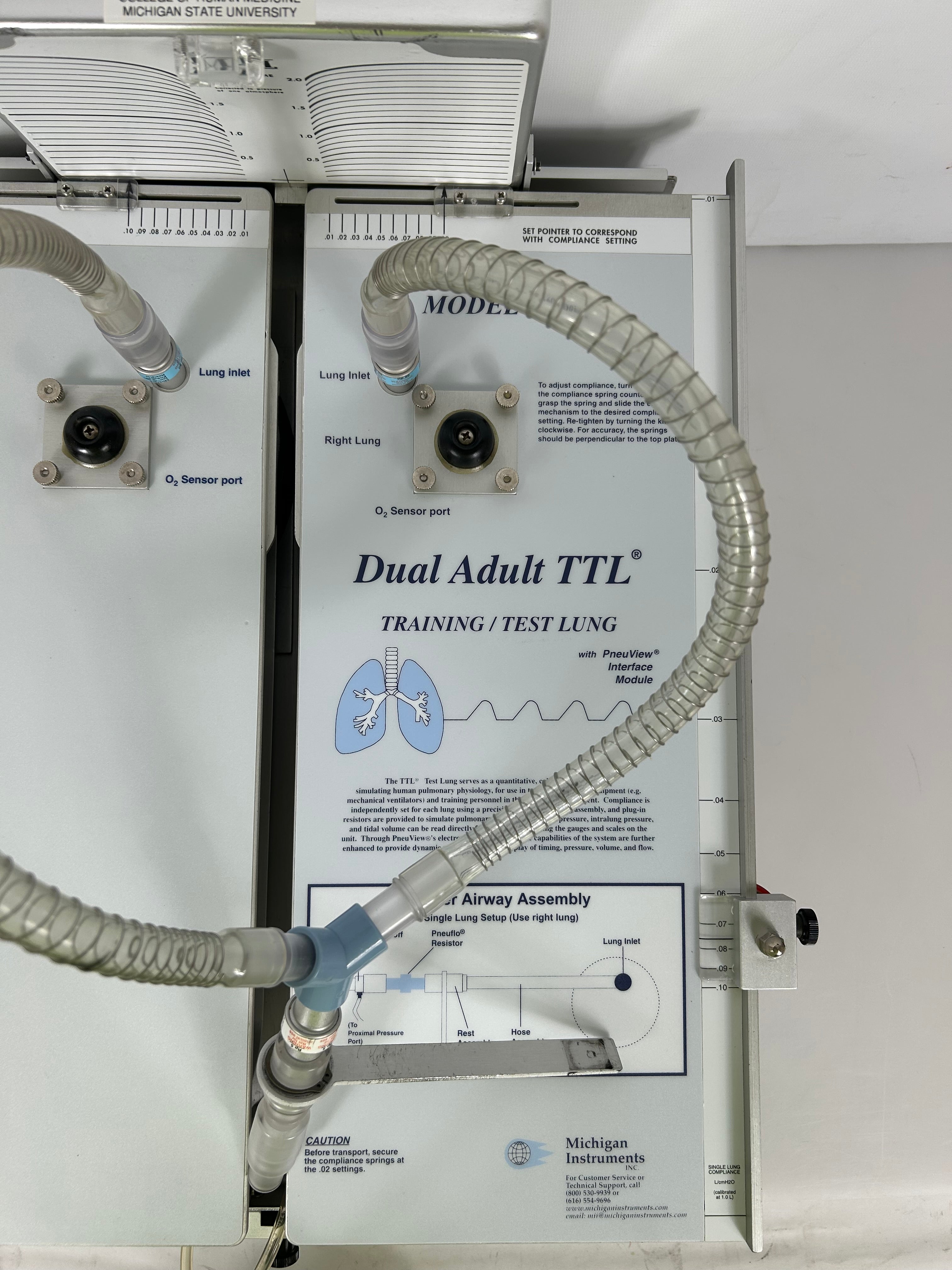 M.I.I. Vent Aid TTL Training / Test Lung Model 5600i *Untested*