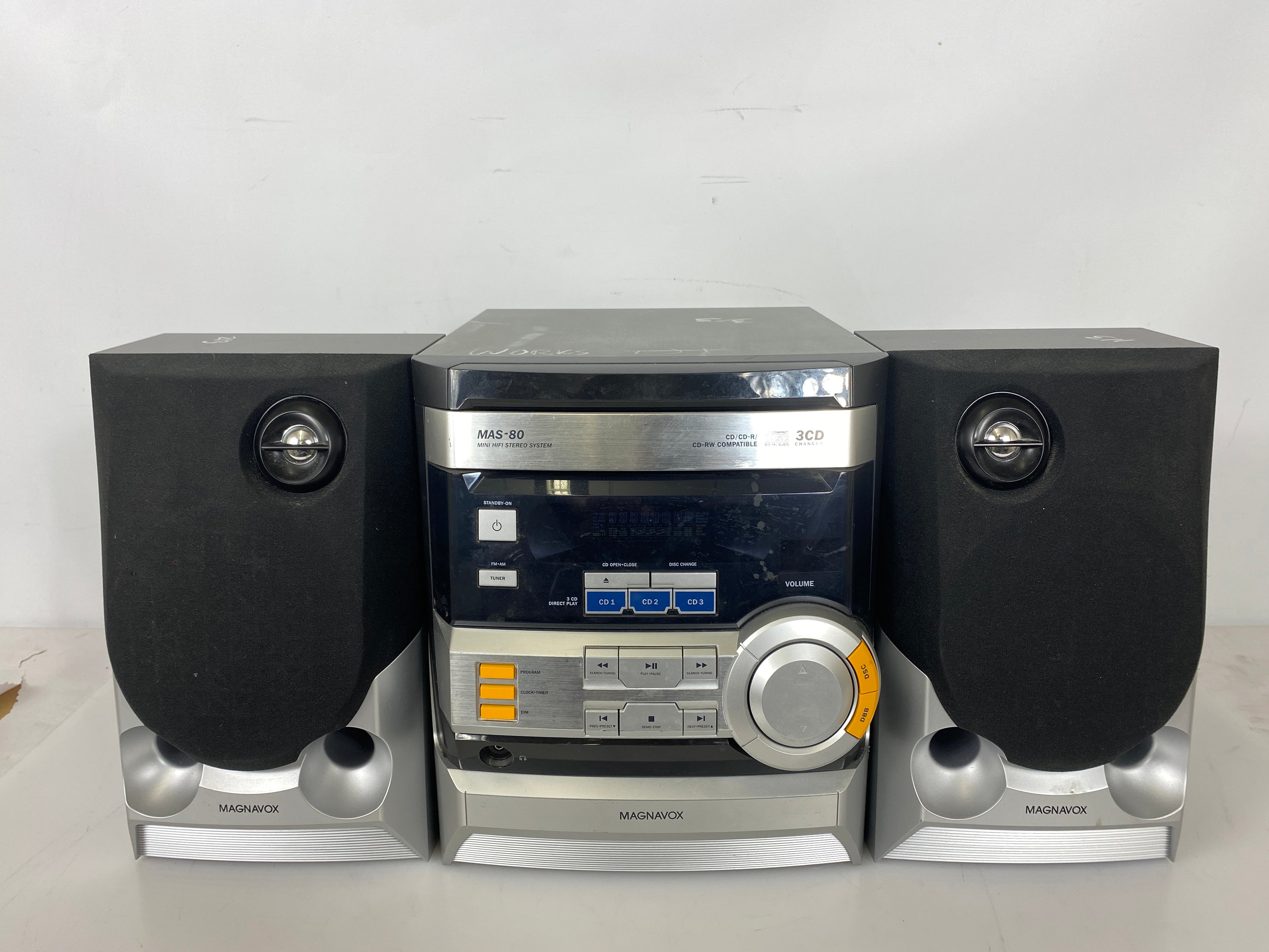 Magnavox MAS80 3-CD Mini Stereo Shelf System