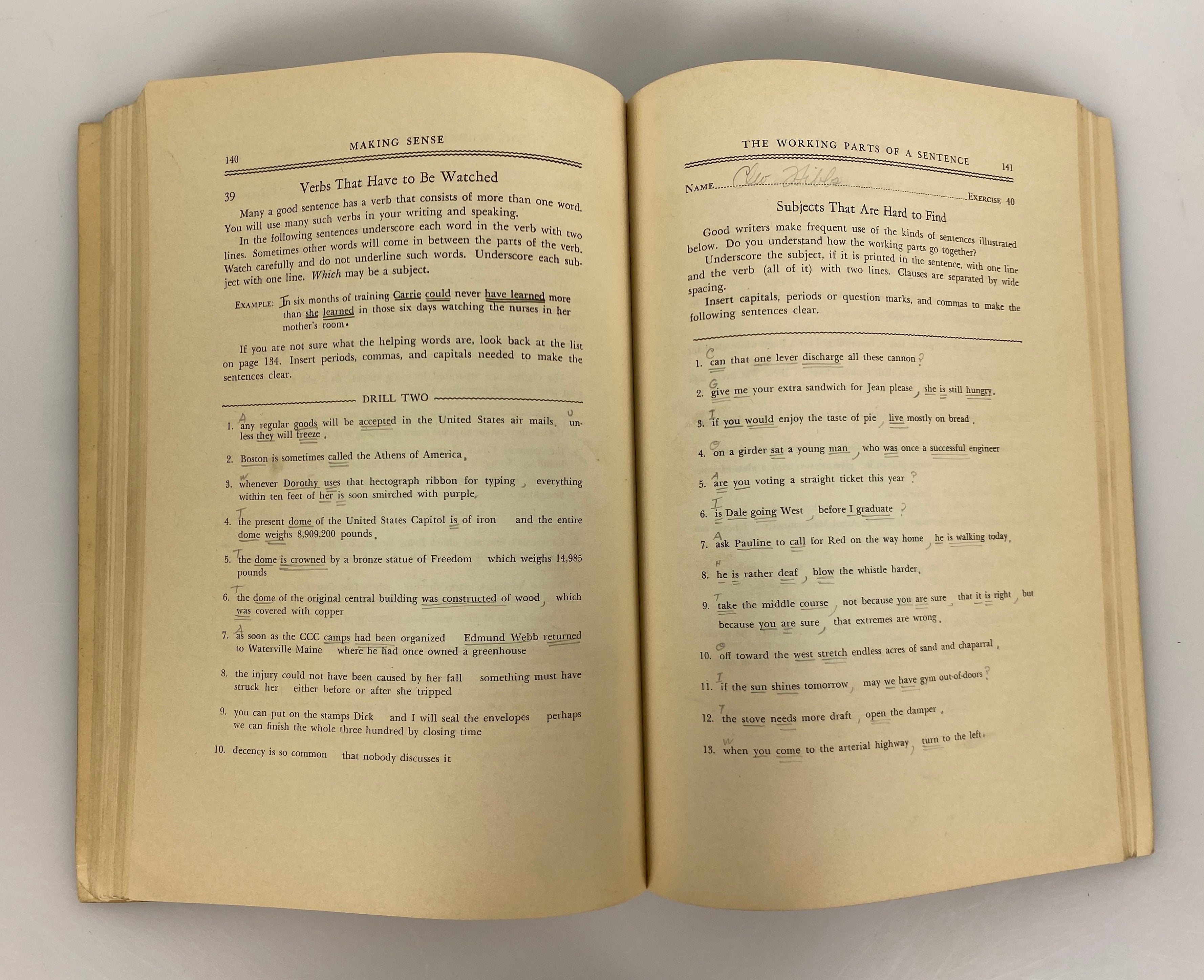Making Sense I by Salisbury/Leonard 1936 Rare Student Workbook SC