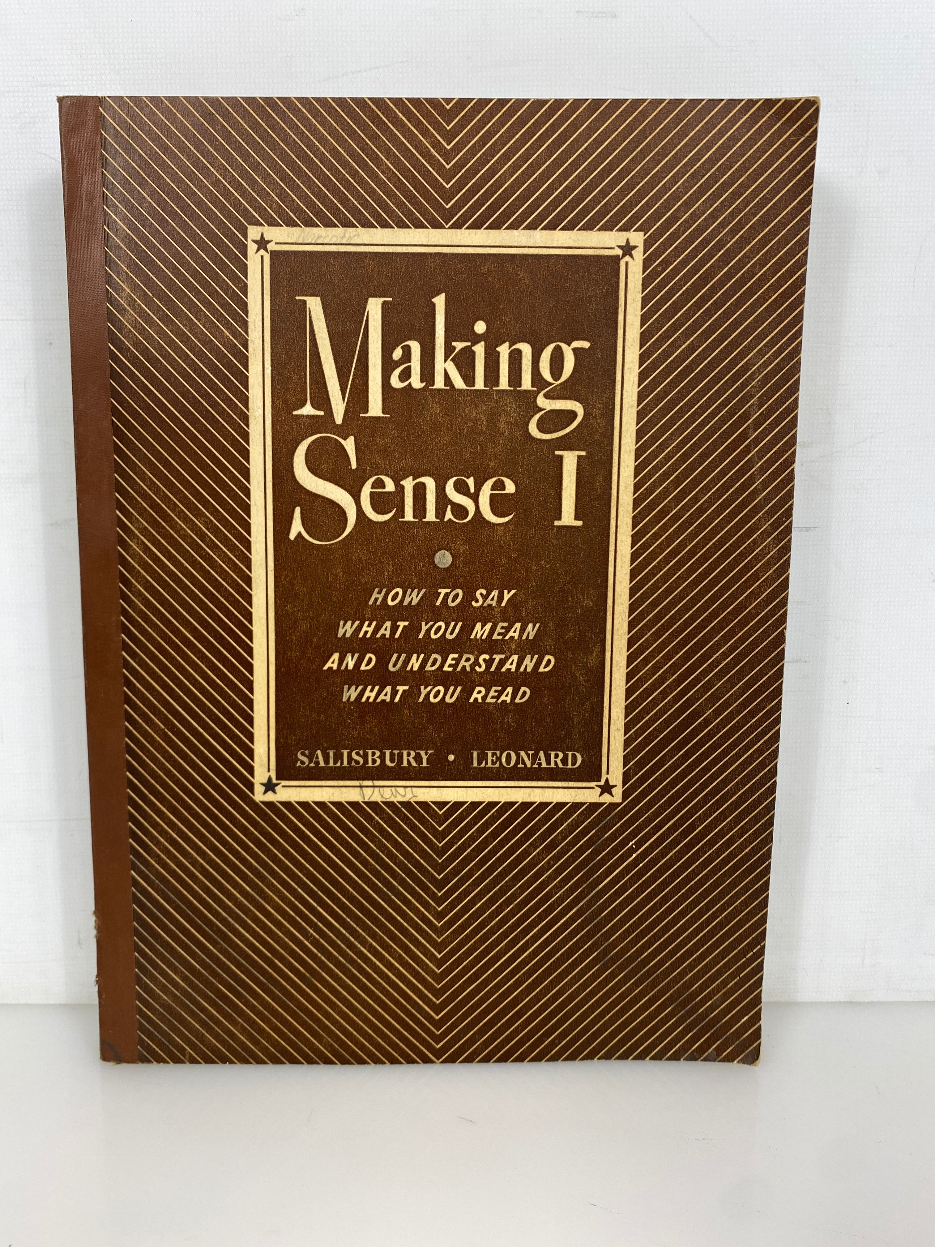 Making Sense I by Salisbury/Leonard 1936 Rare Student Workbook SC
