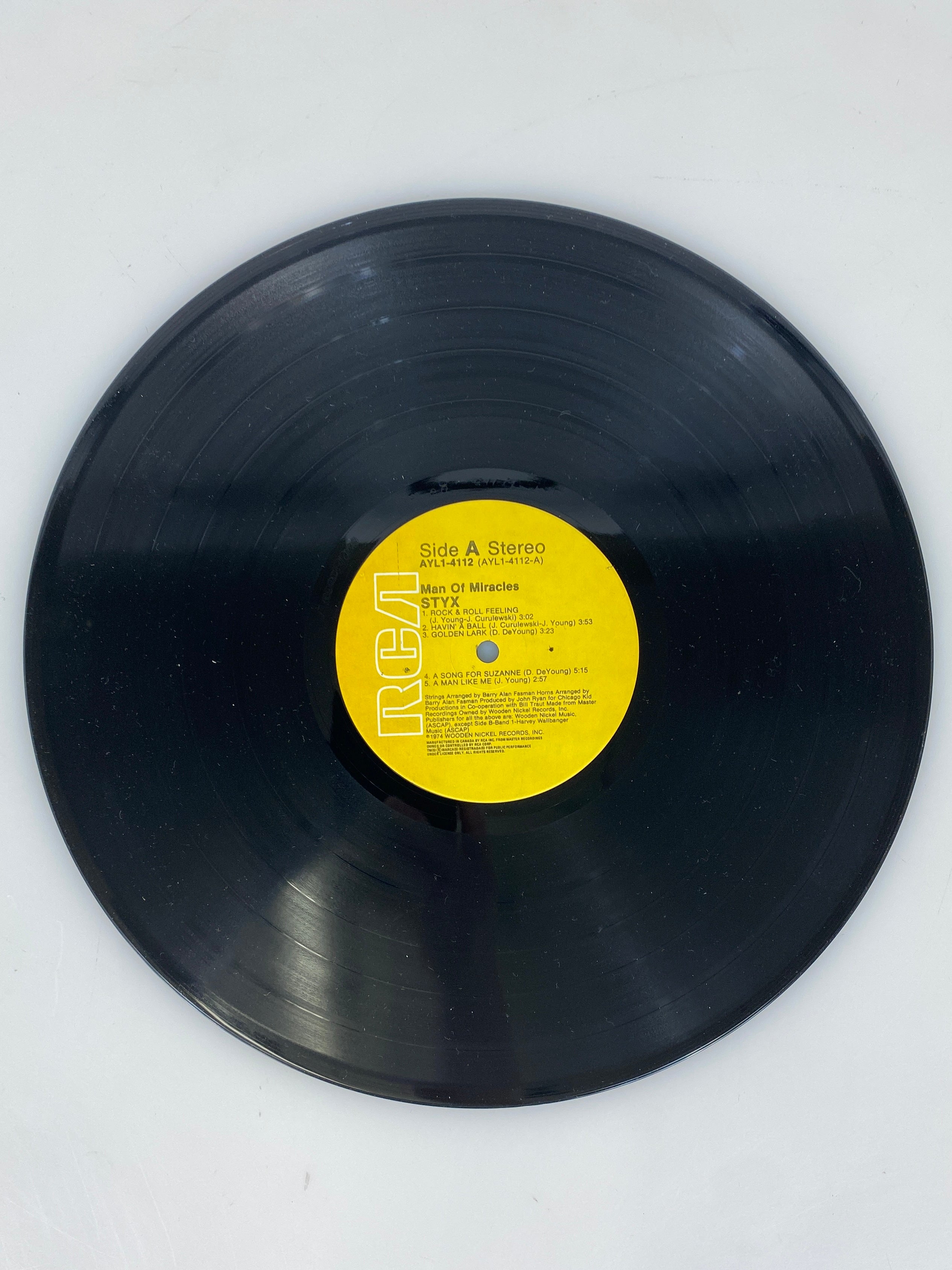 Man of Miracles Styx 1974 Vinyl Record