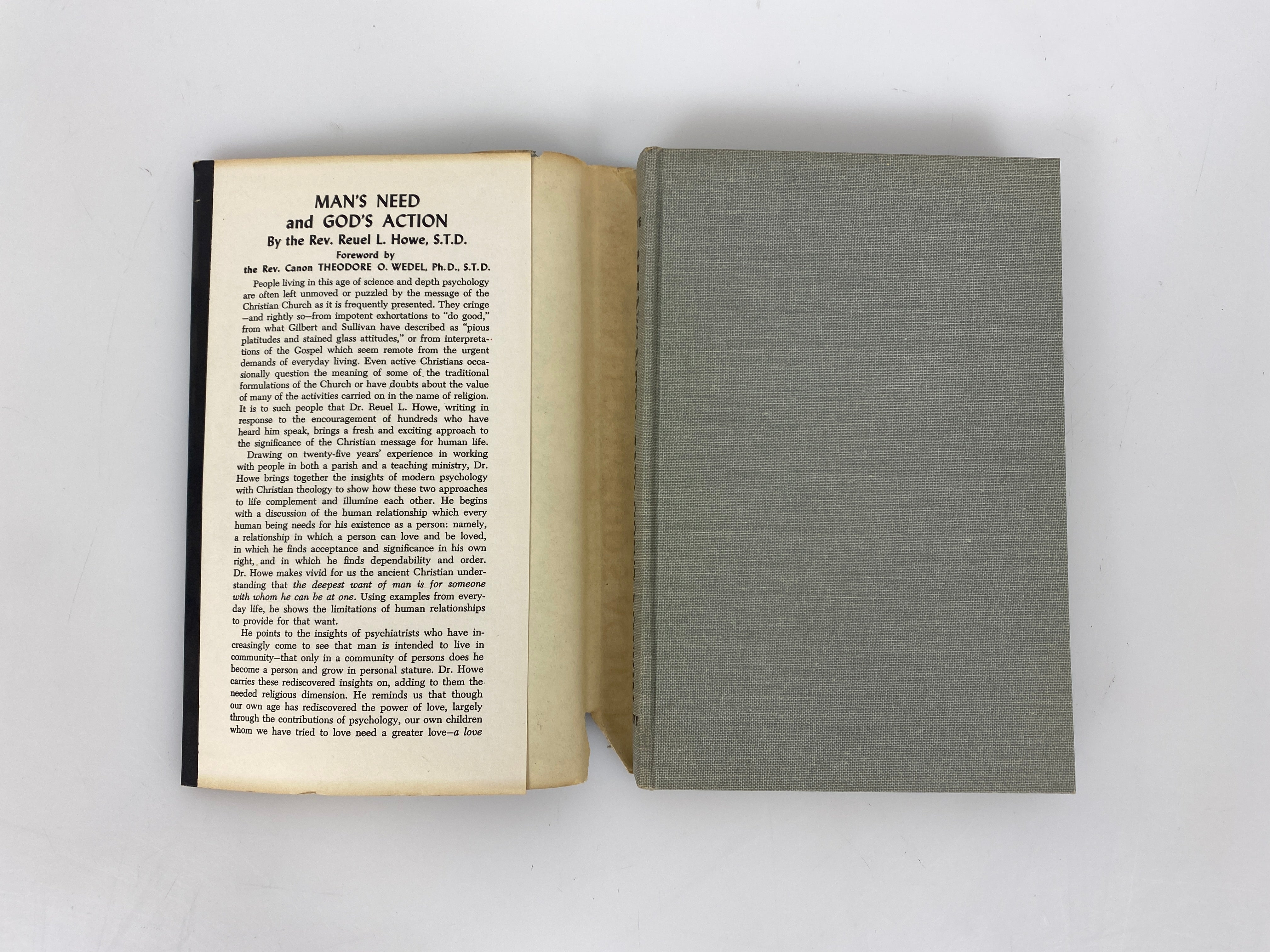 Man's Need and God's Action Howe 6th Print 1957 HCDJ