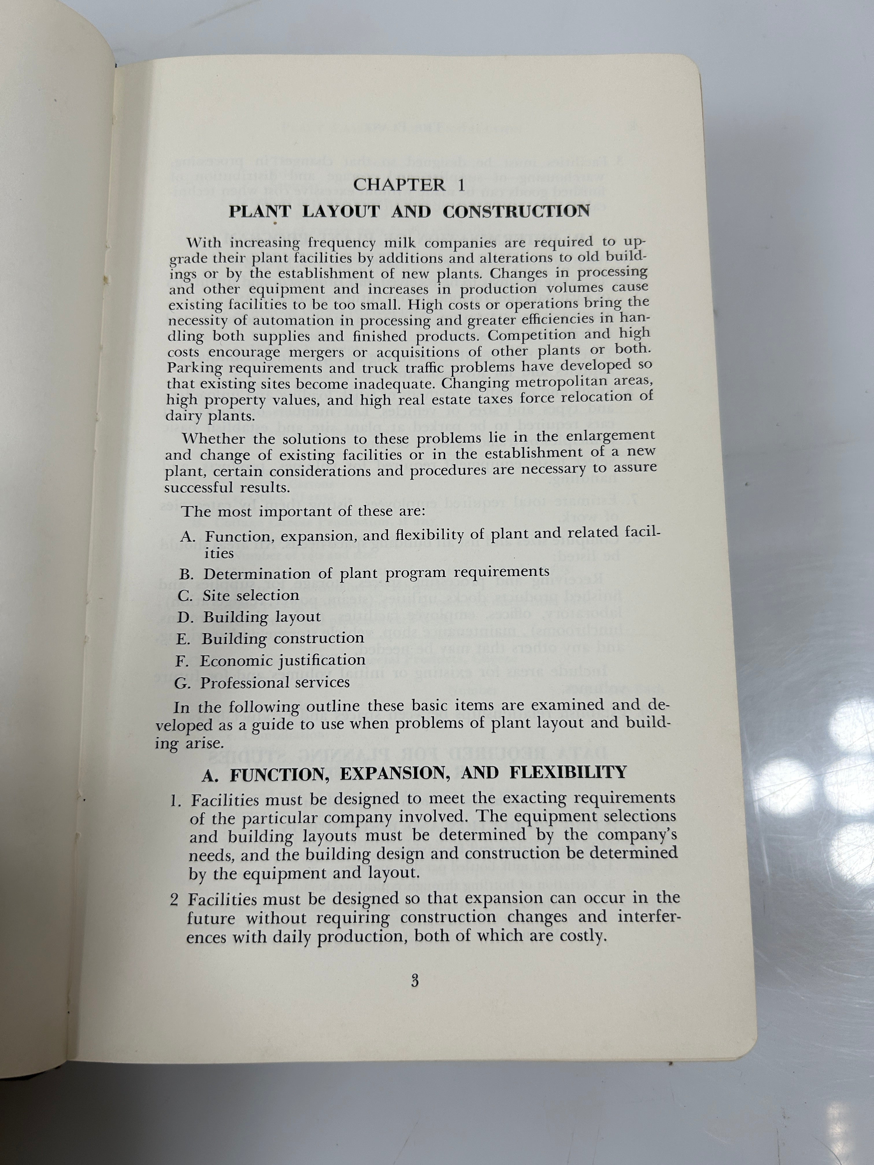 Manual for Milk Plant Operators 1967 3rd Edition 1st Printing HC