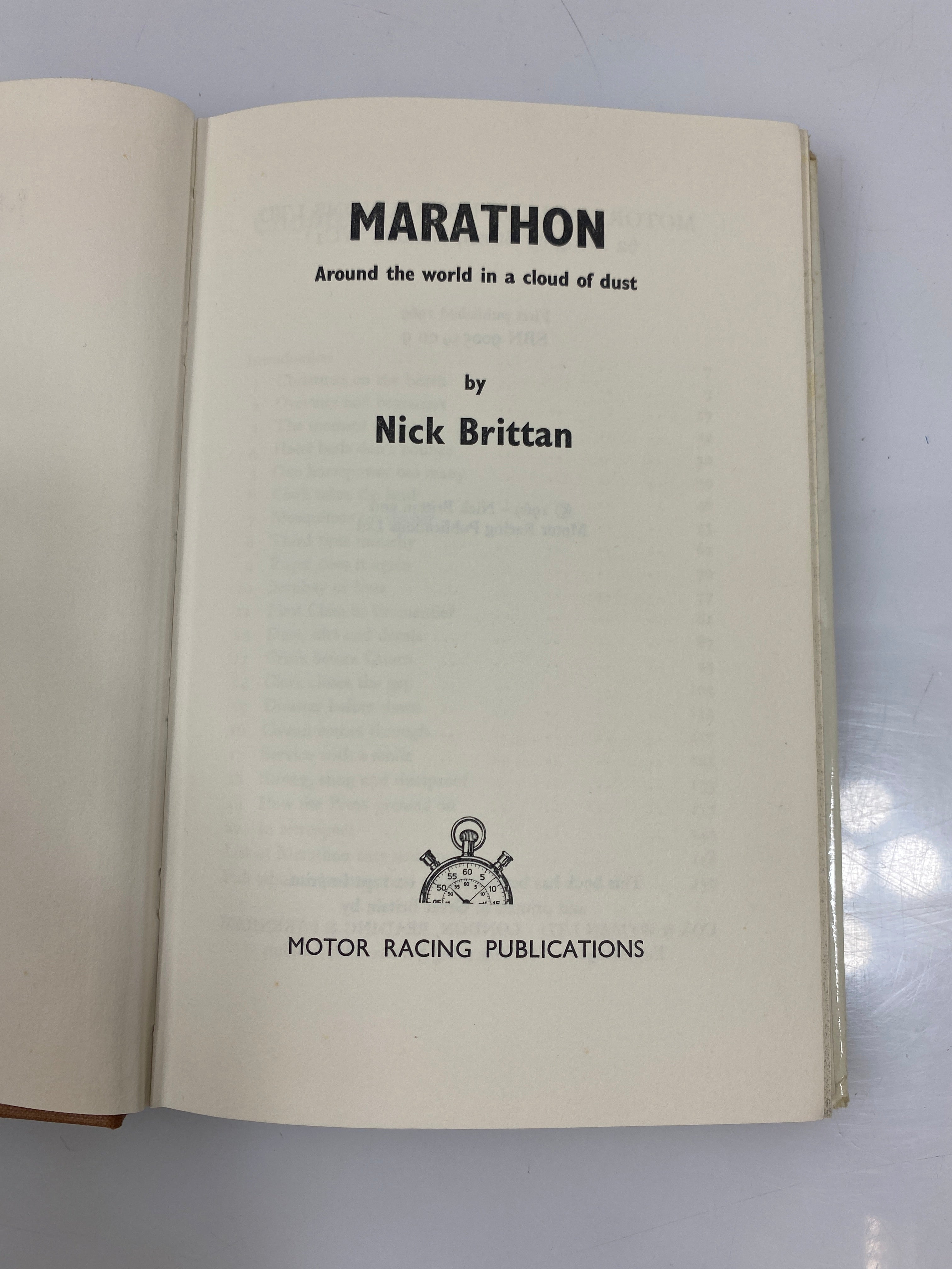 Marathon by Nick Brittan 1969 Motor Racing Publications HCDJ