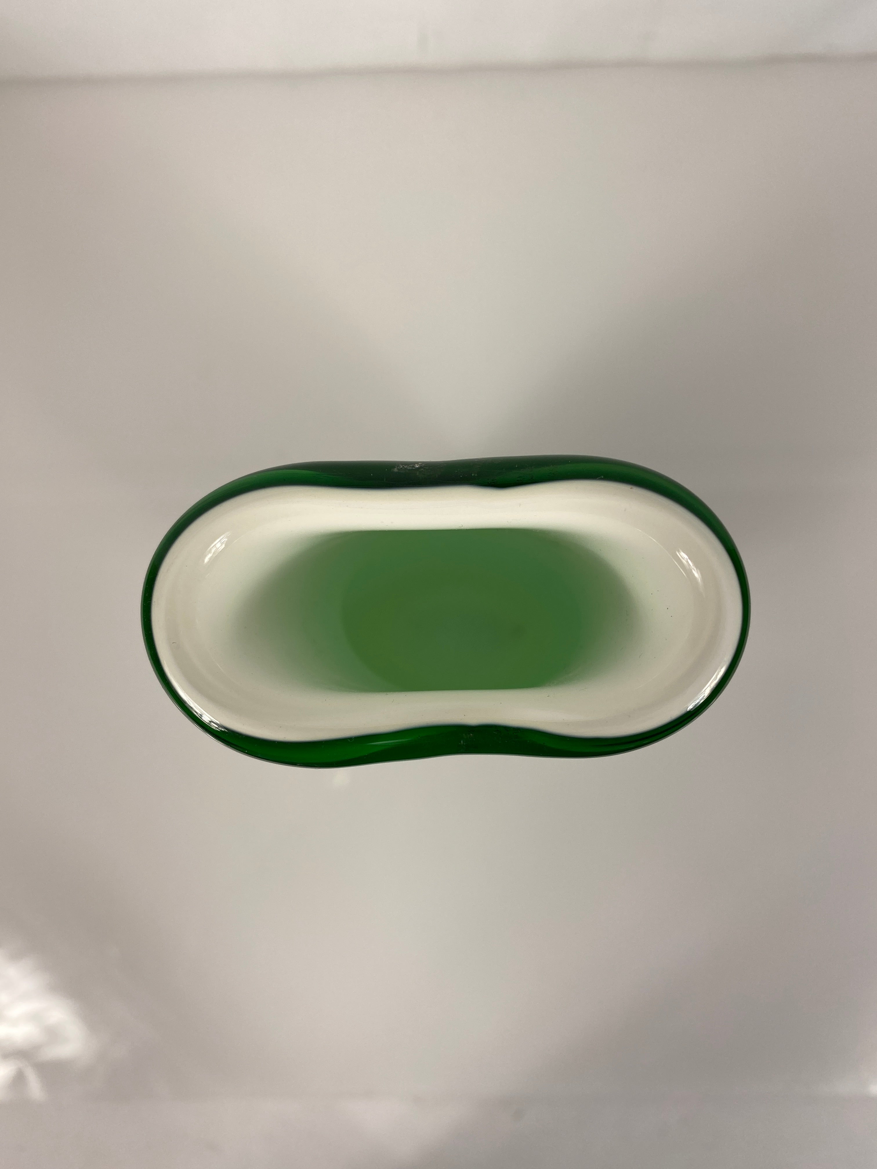 Marc Vanderberg Signed Green Vase with Silver Flecks
