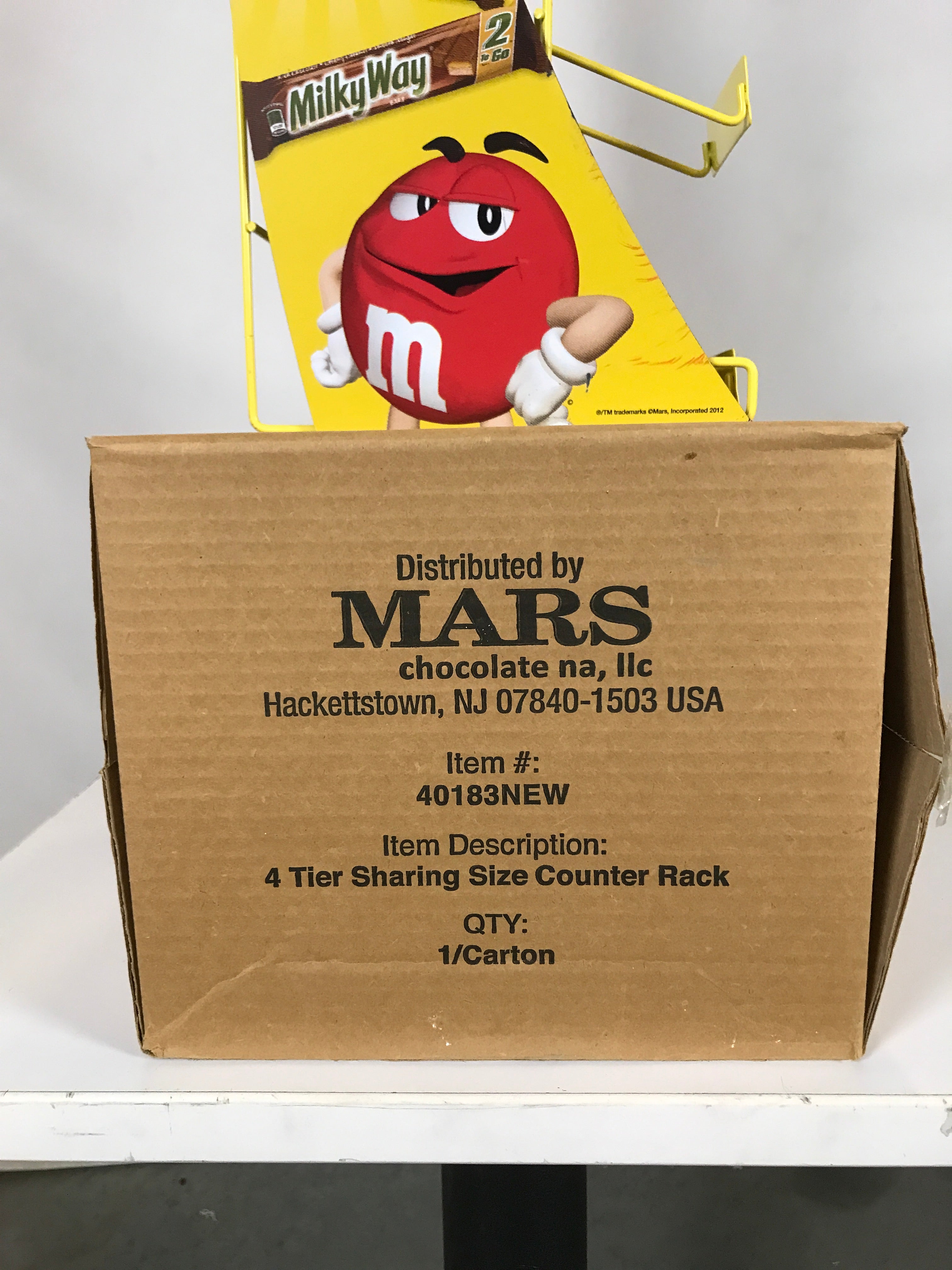 Mars Yellow Candy Bar 4 Tier Counter Rack