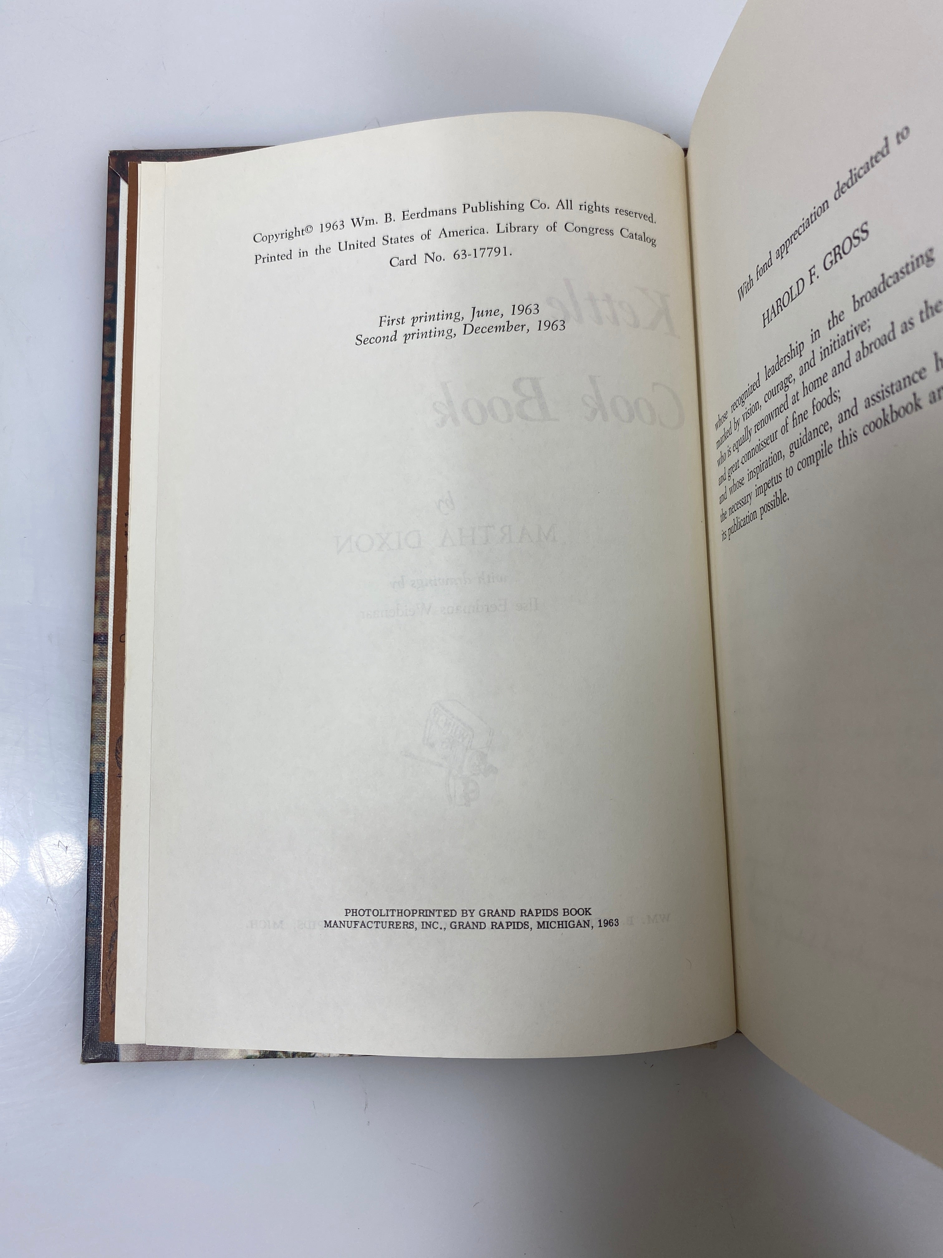 Martha Dixon's Copper Kettle Cook Book Wm. B. Eerdmans Publishing 1963 HC