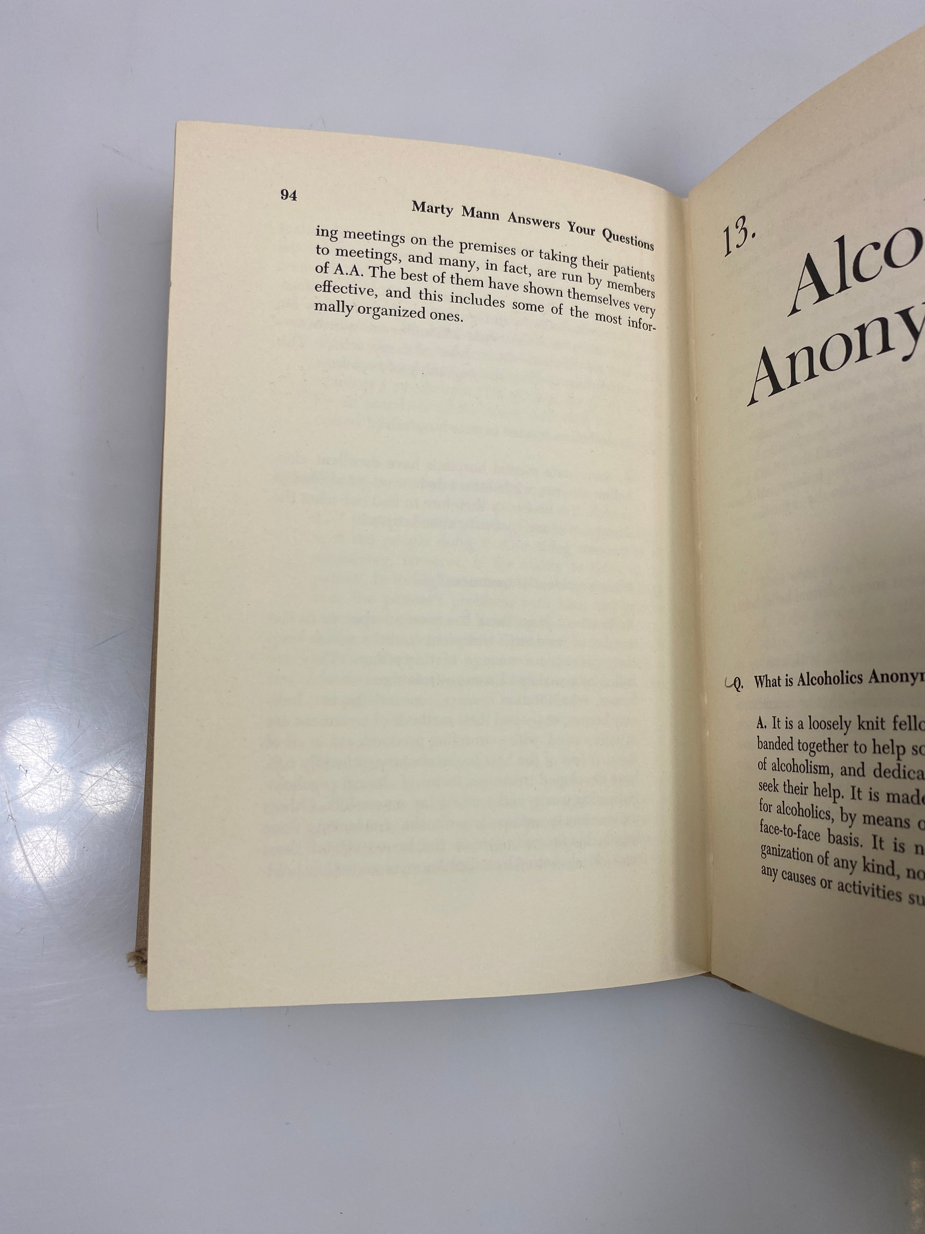 Marty Mann Answers Your Questions about Drinking & Alcoholism Ex-libra 1970 HC