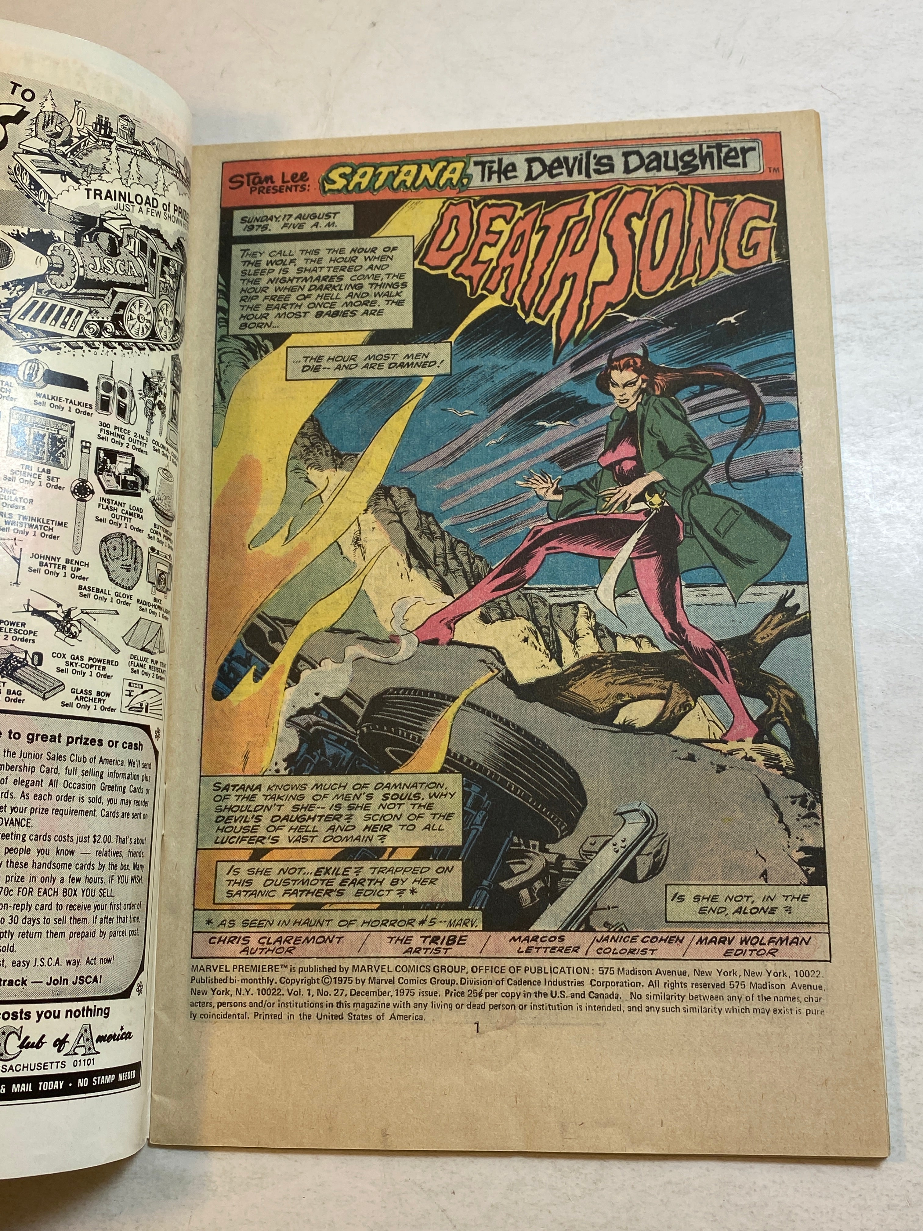 Marvel Premiere Satana Comic #27 1975