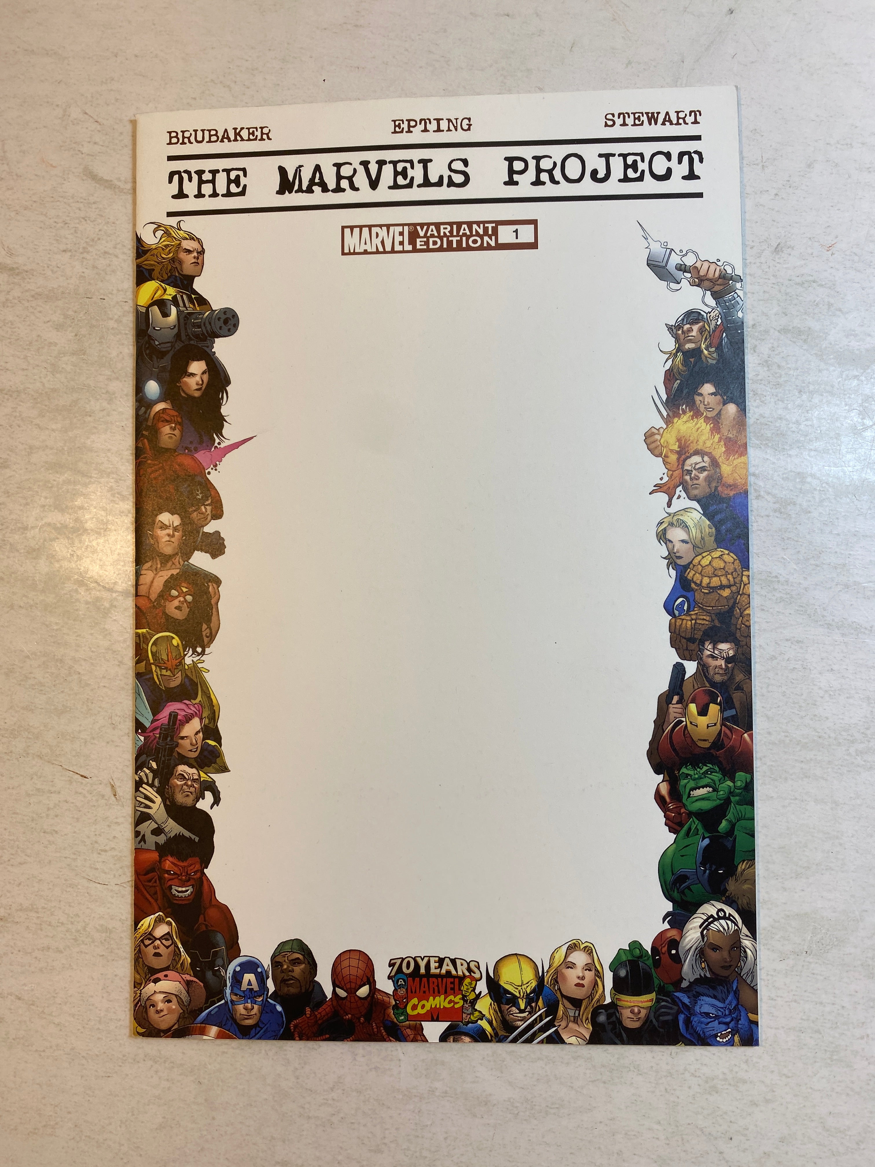 Marvels Project Comics #1 Blank Variant 2010
