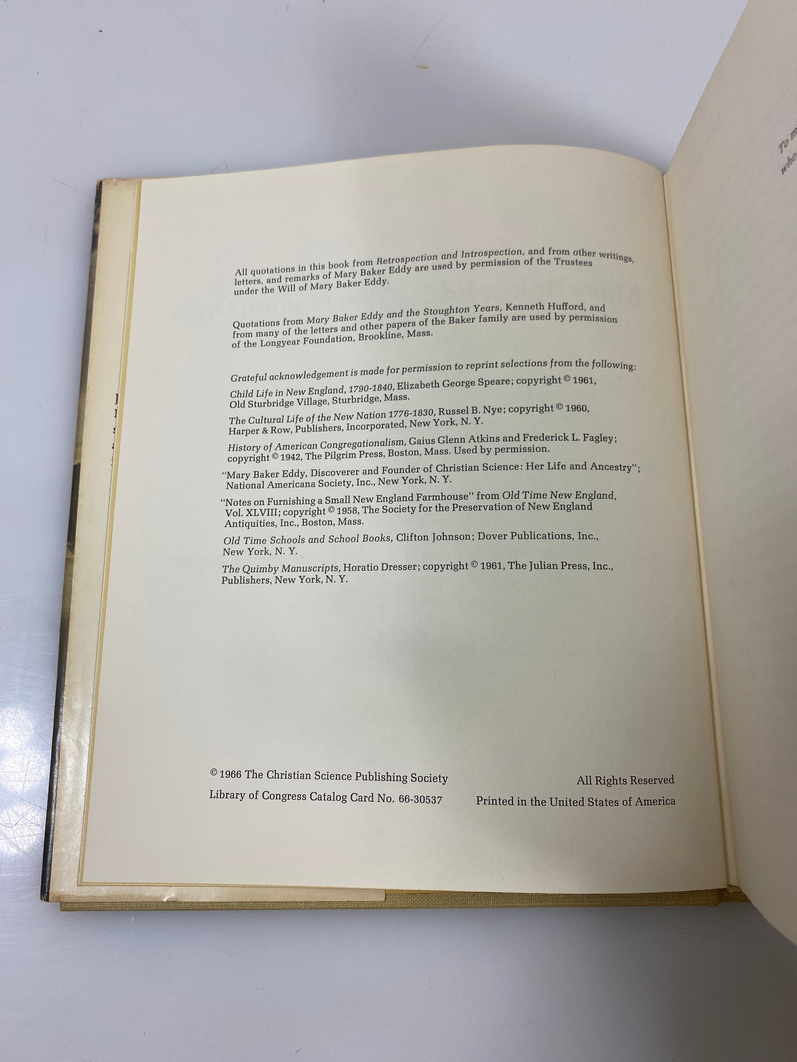Mary Baker Eddy The Golden Days by Smaus 1966 HCDJ