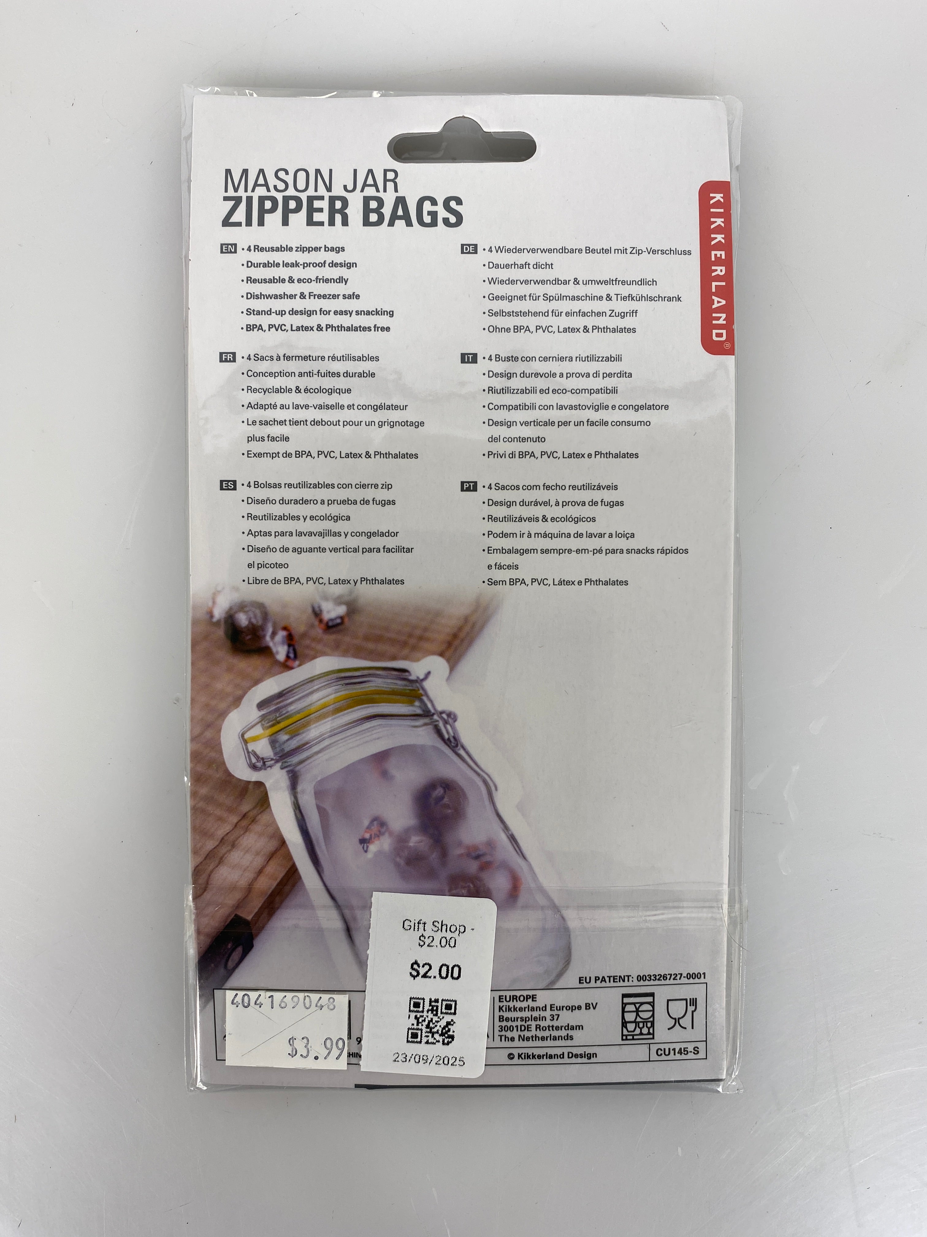 Mason Jar Zipper Bags Set of 4
