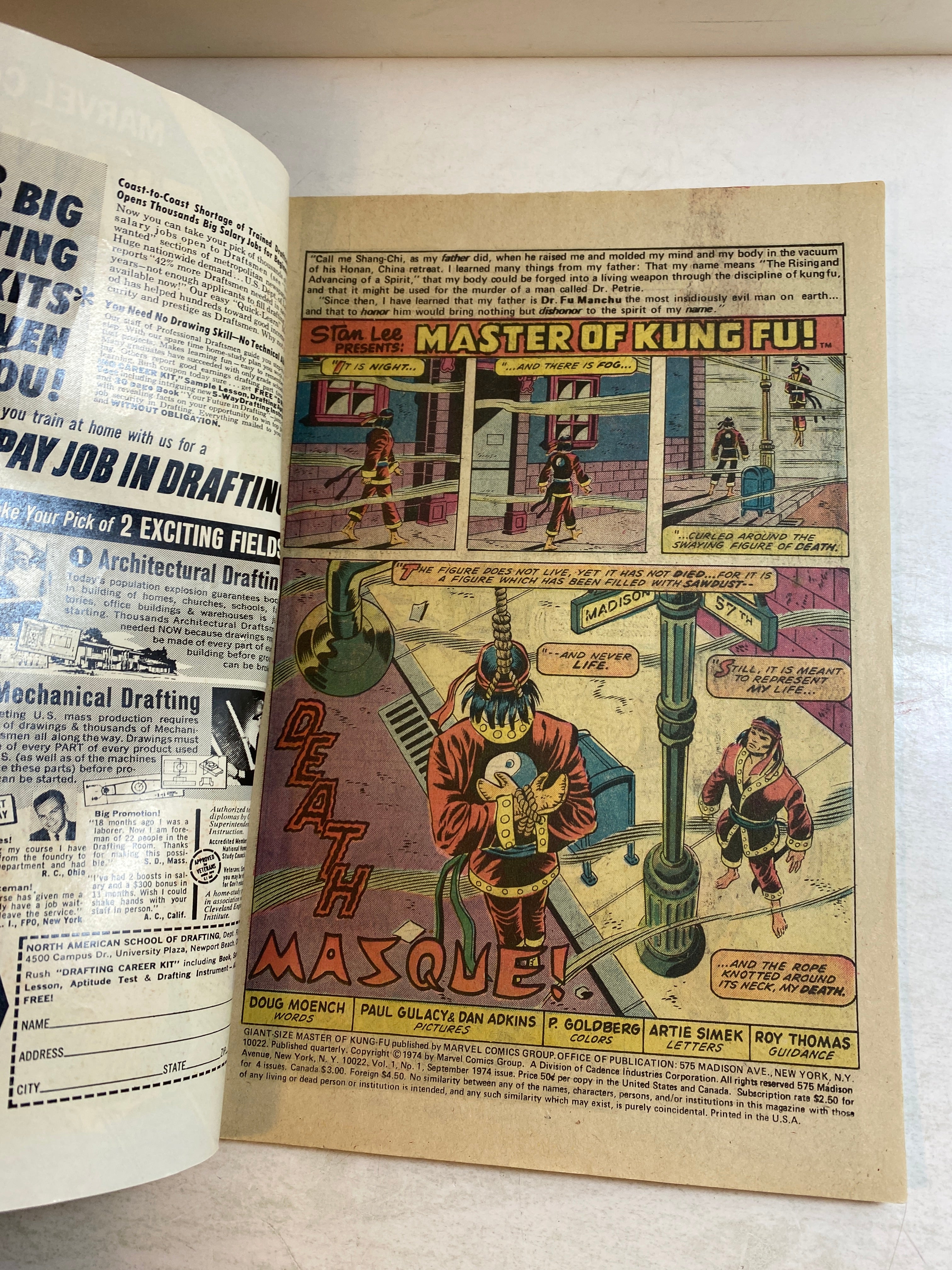 Master of Kung Fu Giant Size #1 Marvel 1974