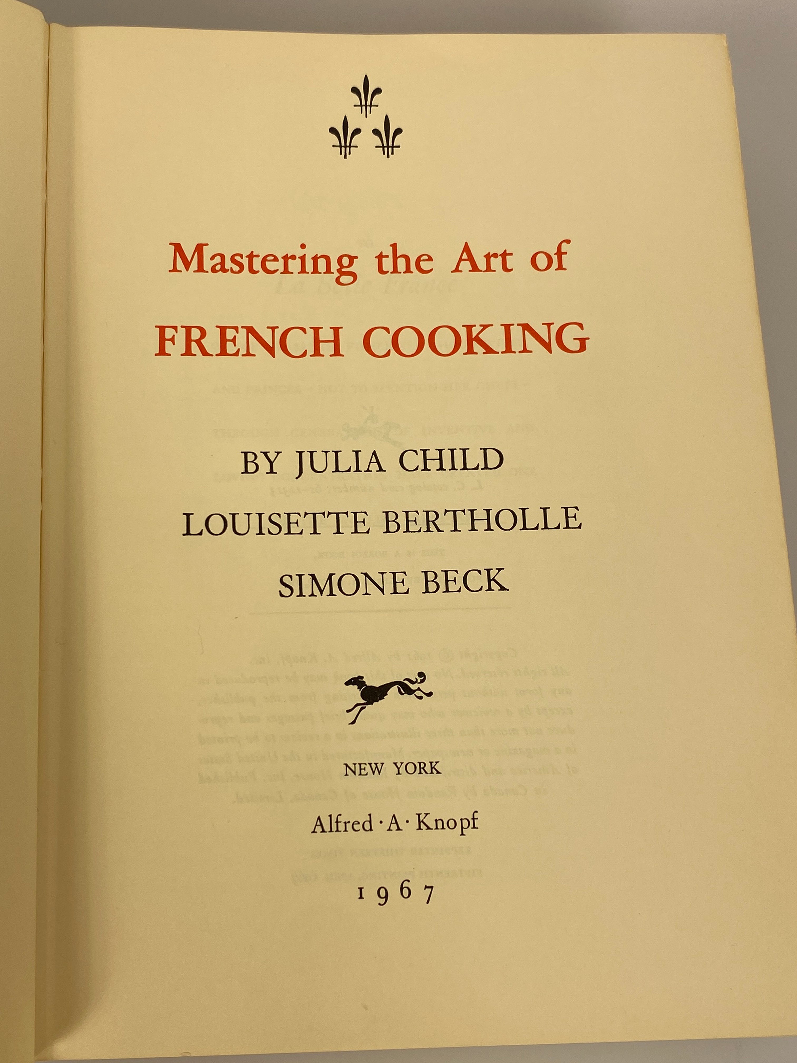 Mastering the Art of French Cooking Child/Bertholle/Beck 1967 15th Print HC