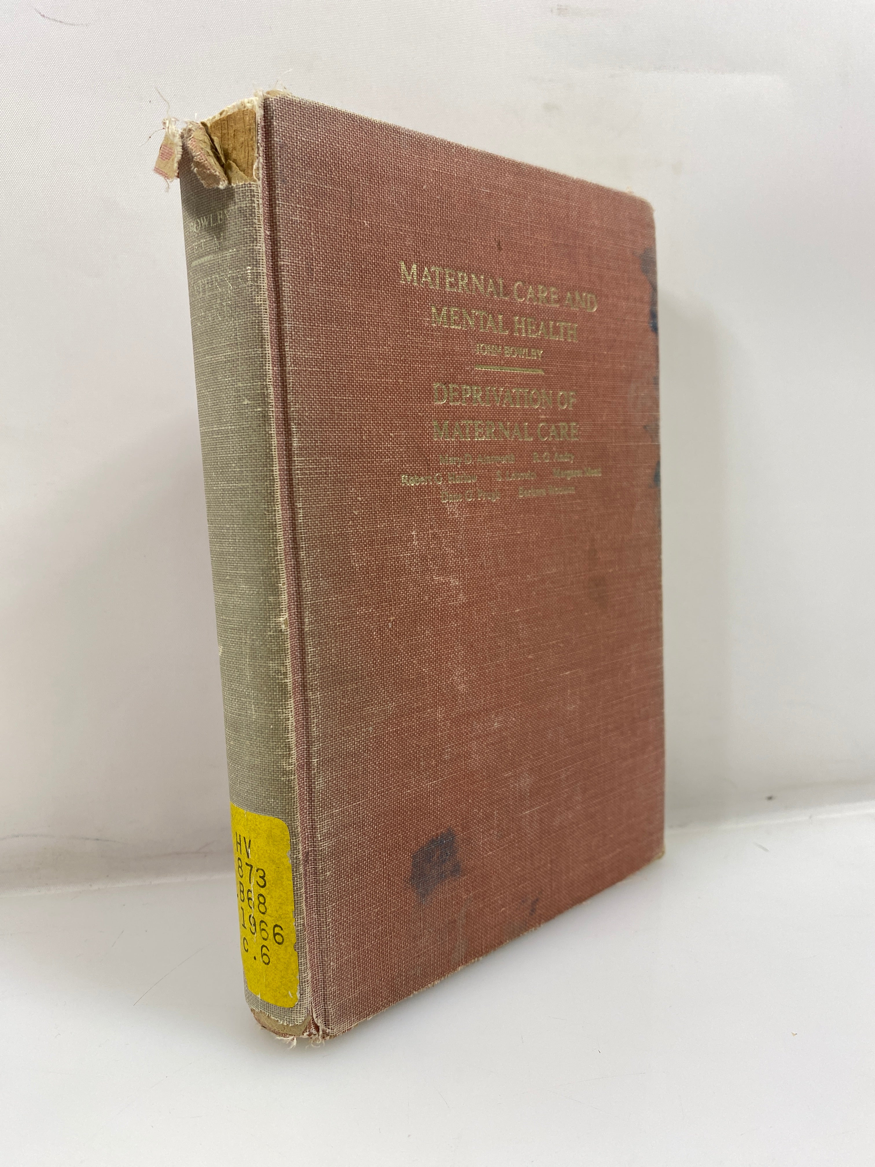 Maternal Care and Mental Health by Bowlby Shocken Books Ex-libra 1951 HC