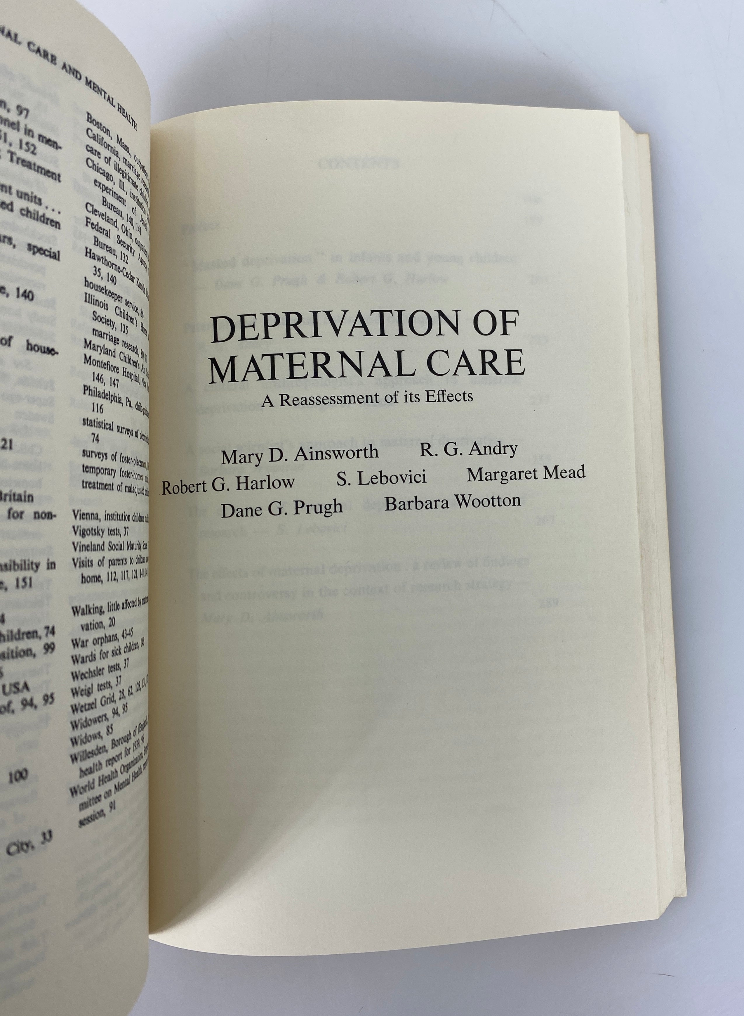Maternal Care & Mental Health/Deprivation of Maternal Care by Bowlby 1967 SC