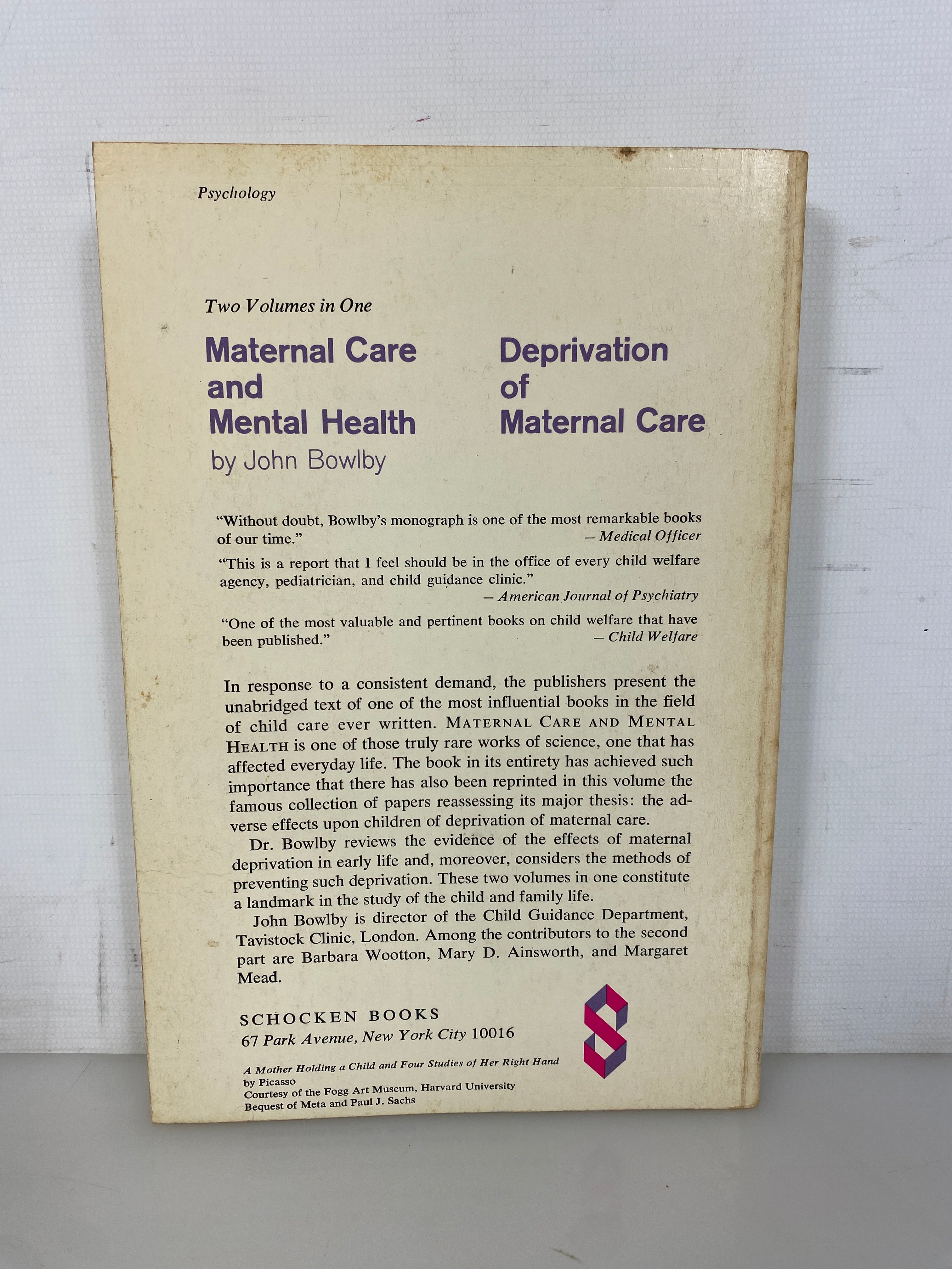 Maternal Care & Mental Health/Deprivation of Maternal Care by Bowlby 1967 SC