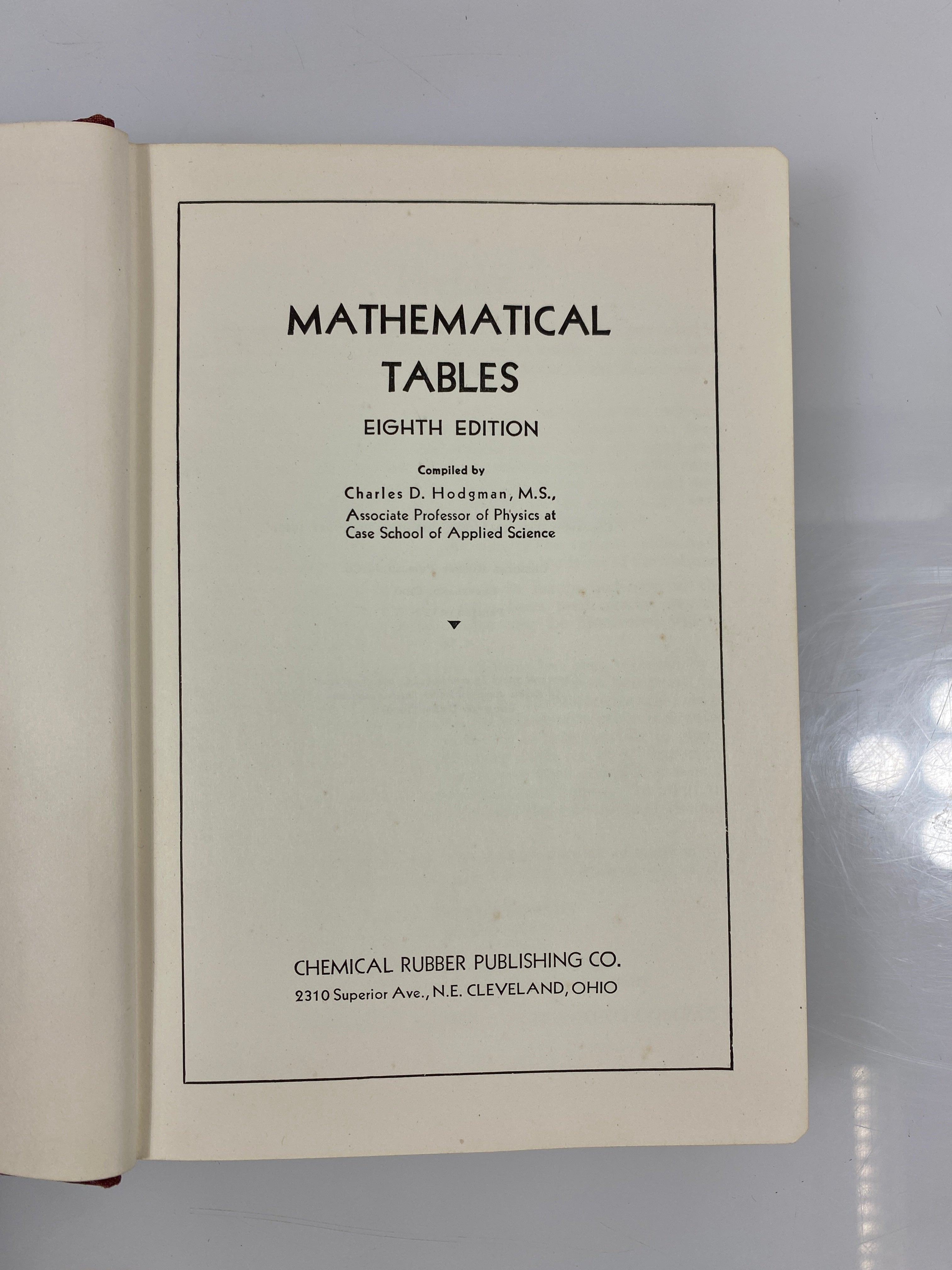 Mathematical Tables by Hodgman 8th Ed. 1946 HC