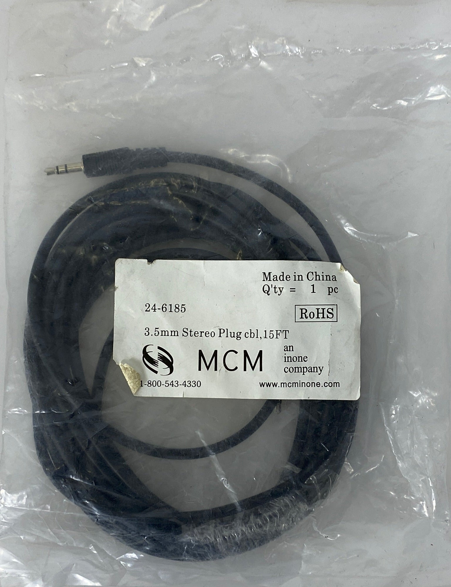 MCM 3.5mm Stereo Plug cable (15 ft)