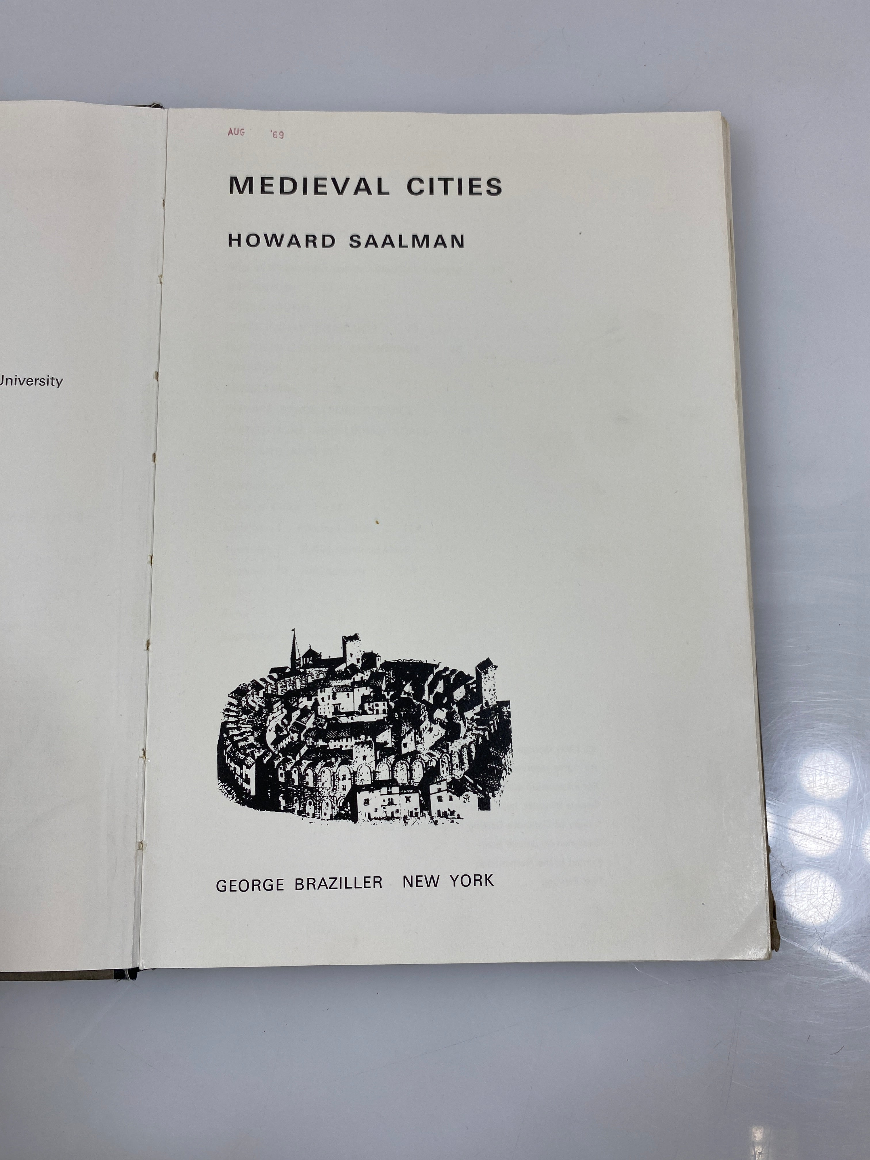 Medieval Cities by Howard Saalman Ex-library 1968 HC