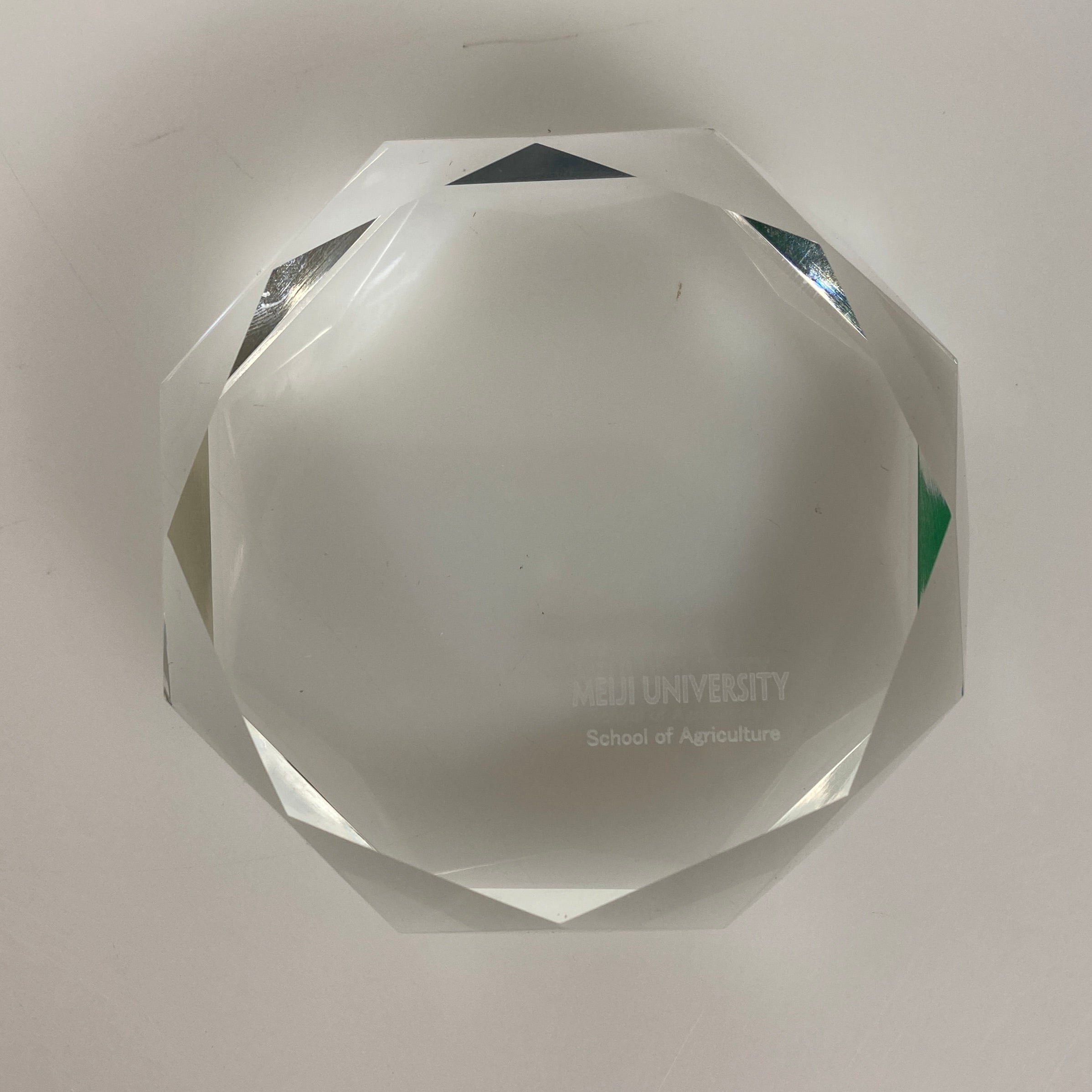 Meiji University School of Agriculture Glass Paperweight