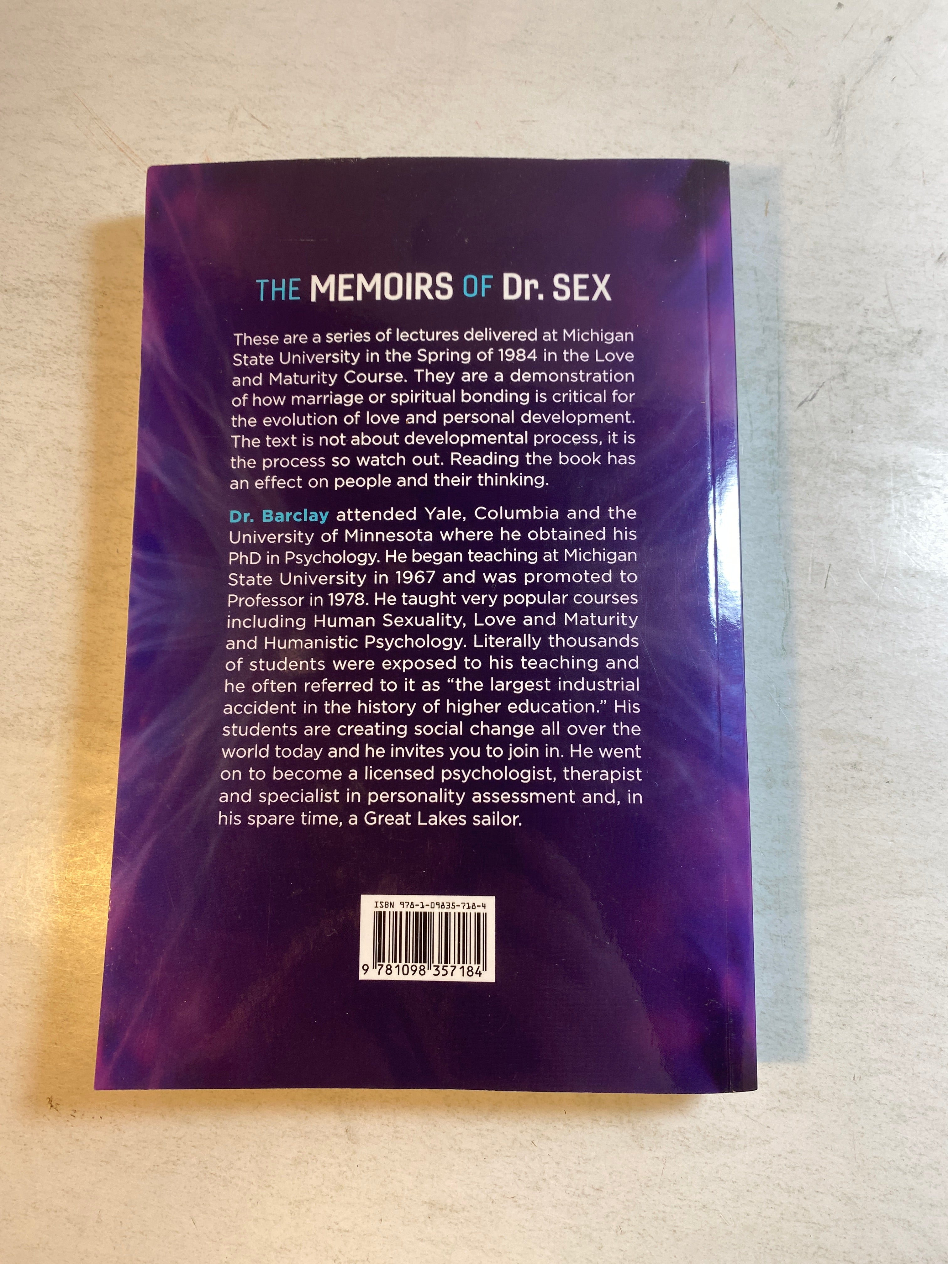 Memoirs of Dr. Sex Andrew Barclay SC 2021 *Signed*