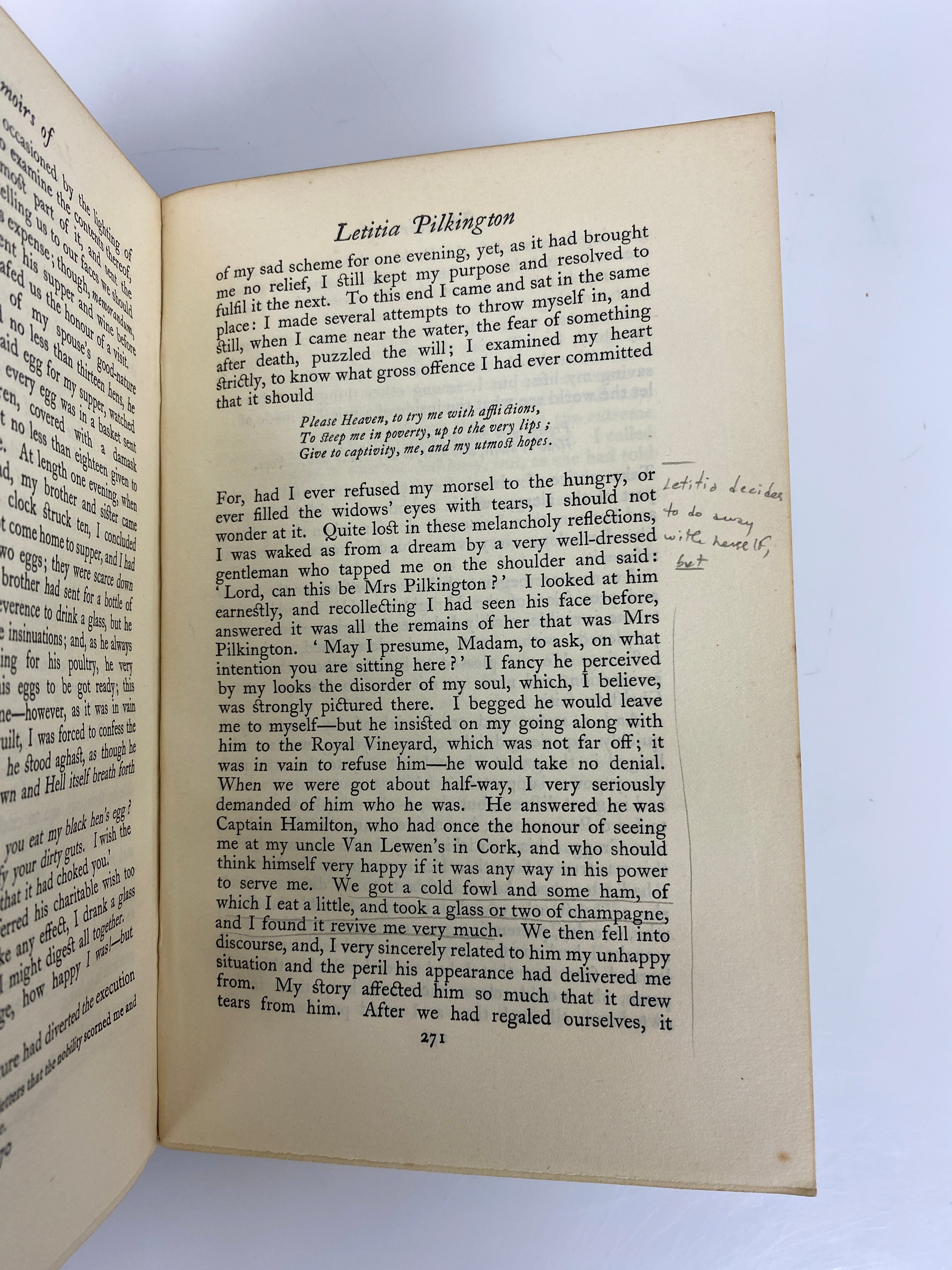 Memoirs of Mrs. Letitia Pilkinton 1712-1750 Reprinted 1928 HC