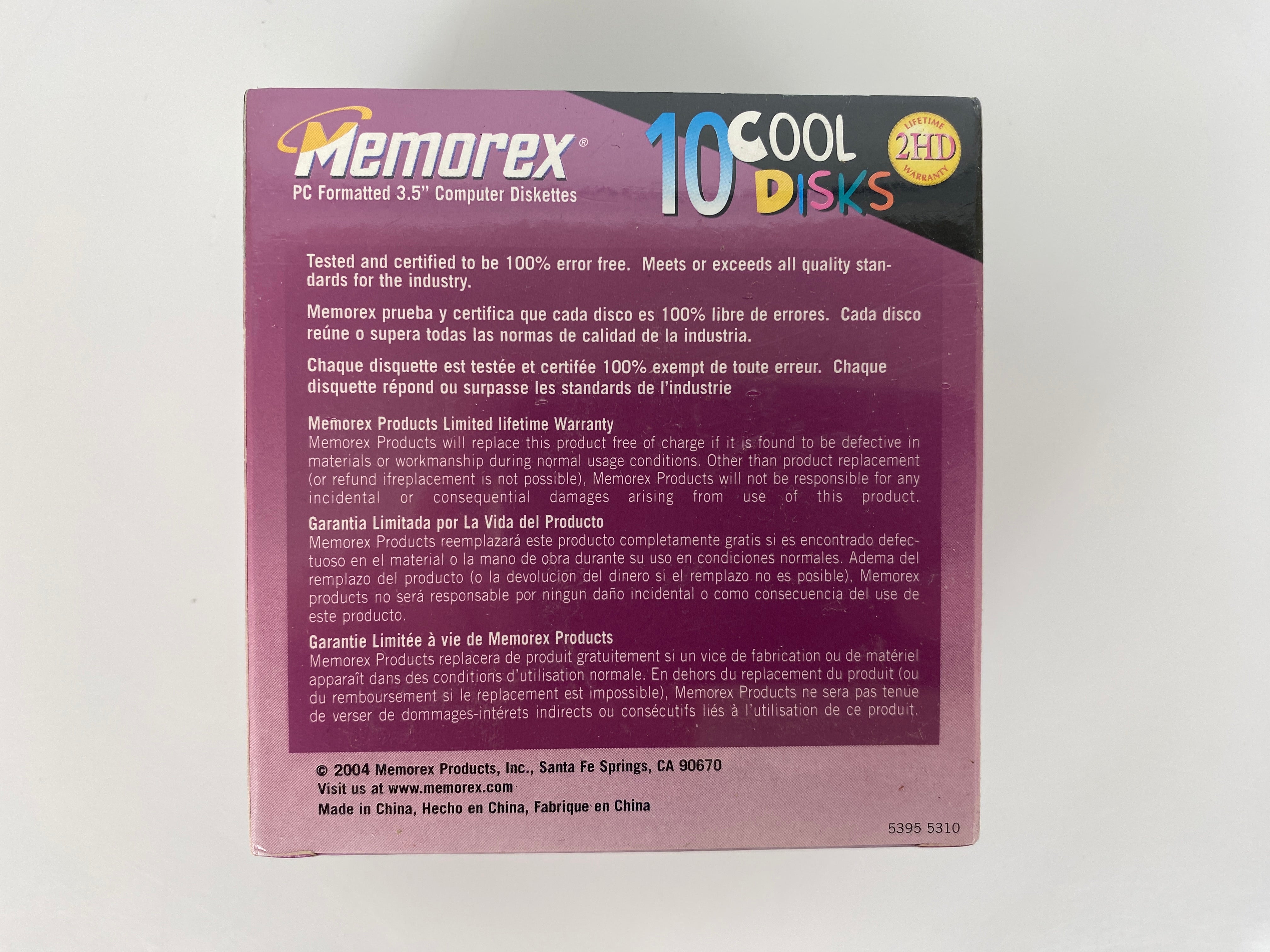 Memorex 2HD 1.44MB Cool Colors Diskettes 10-Pack *New*