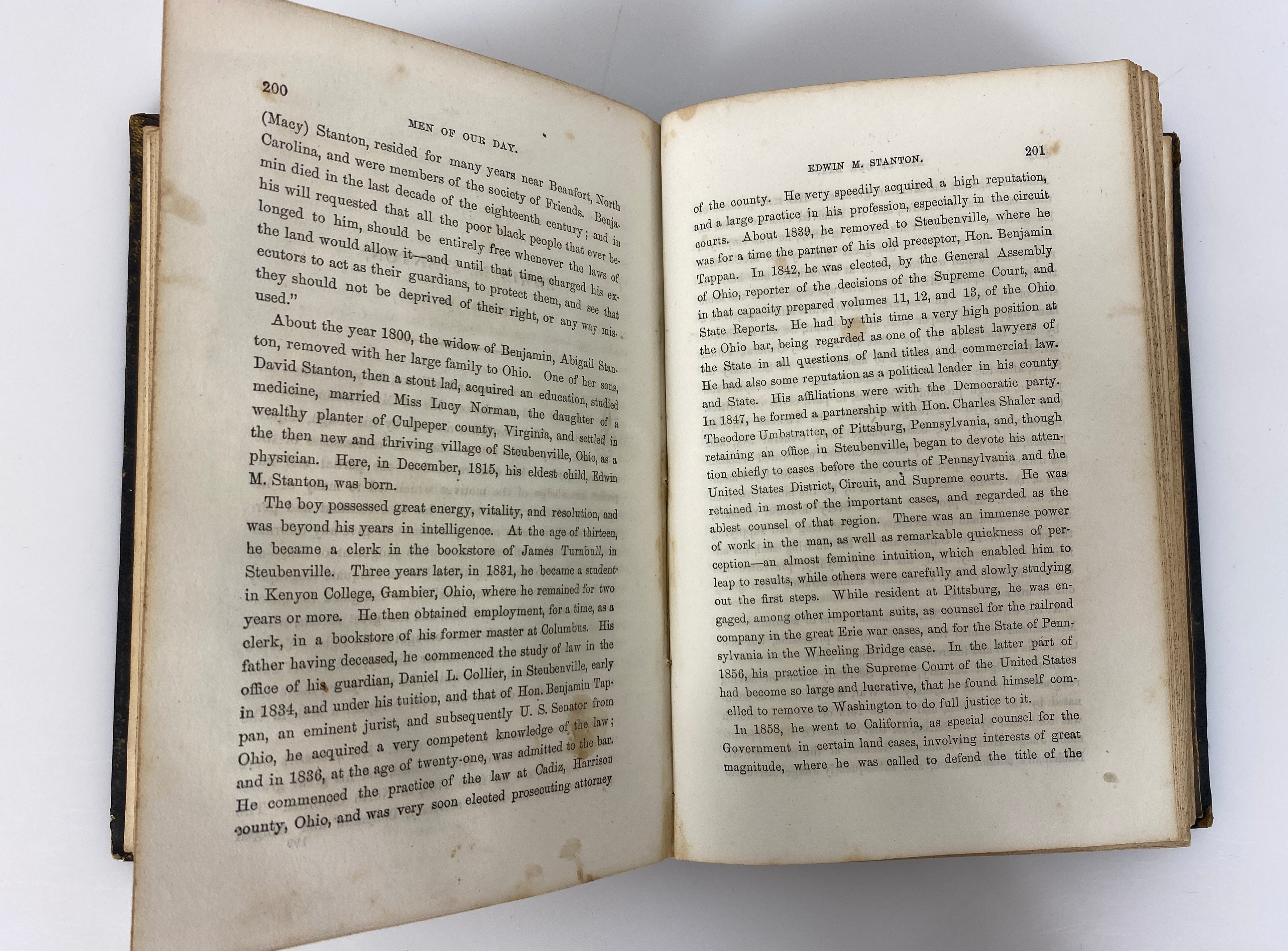 Men of Our Day or Biographical Sketches Brockett 1868 Antique HC