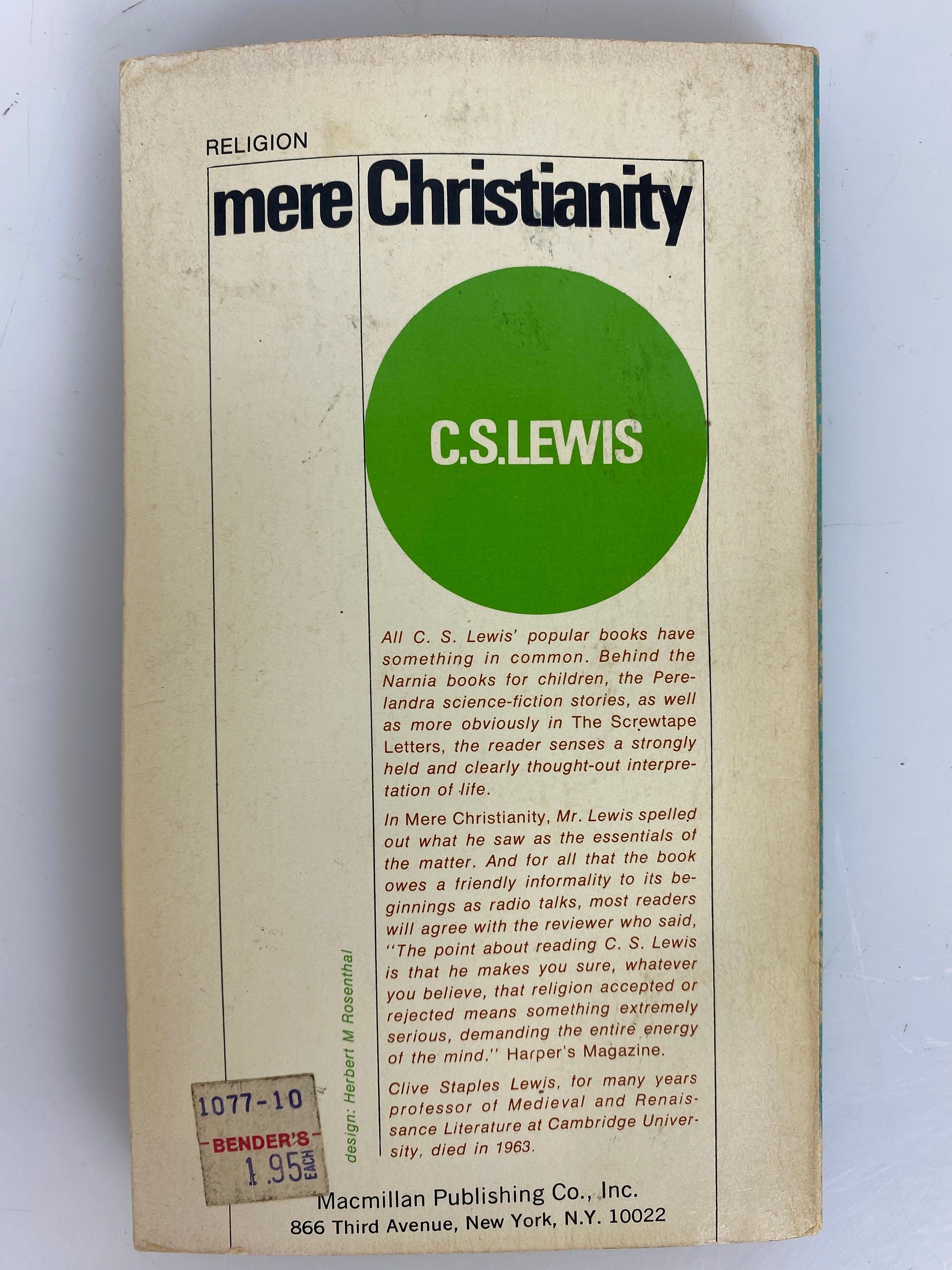 Mere Christianity by C. S. Lewis 1977 SC