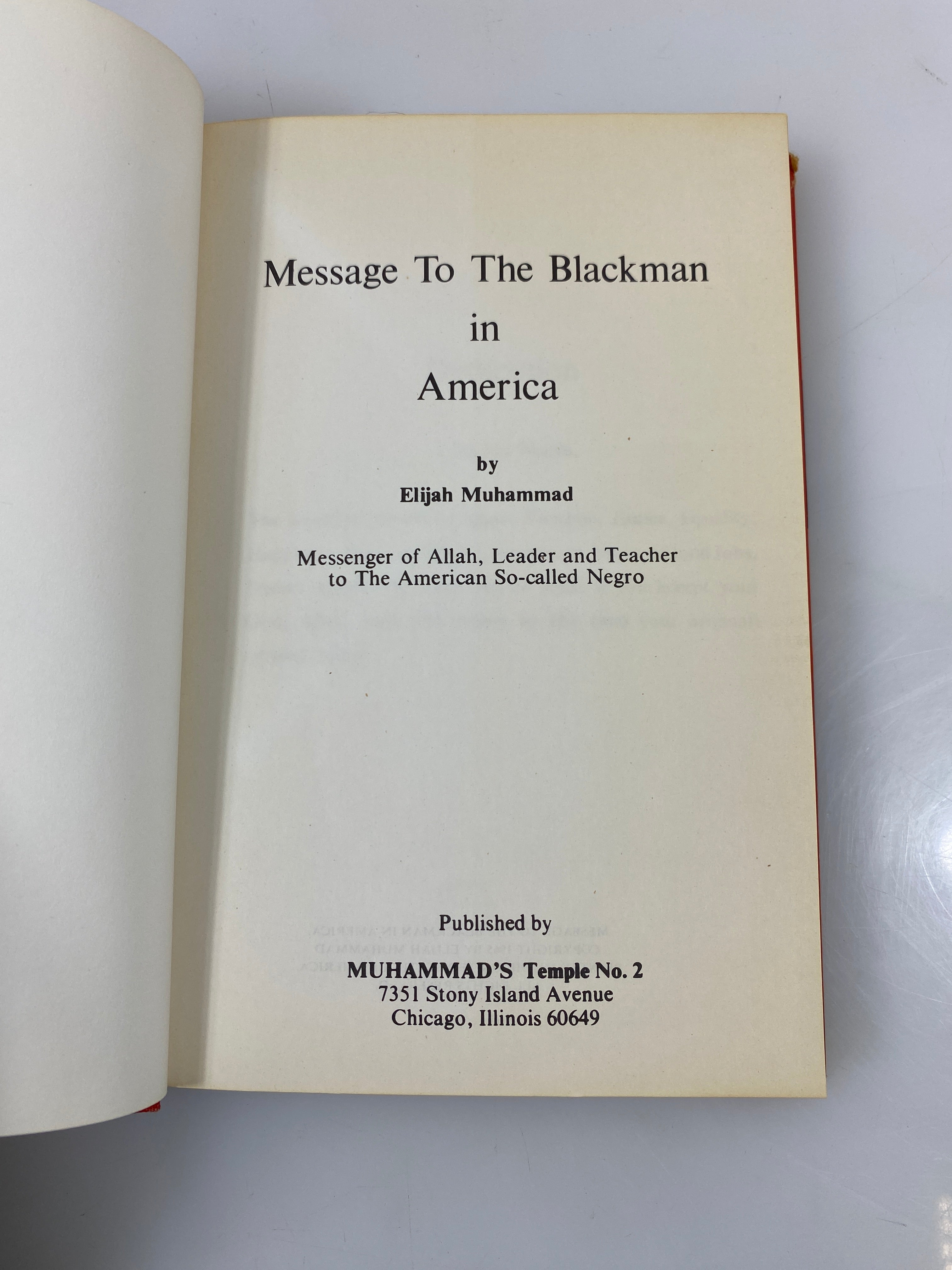 Message to the Blackman in America by Elijah Muhammad 1965 HCDJ
