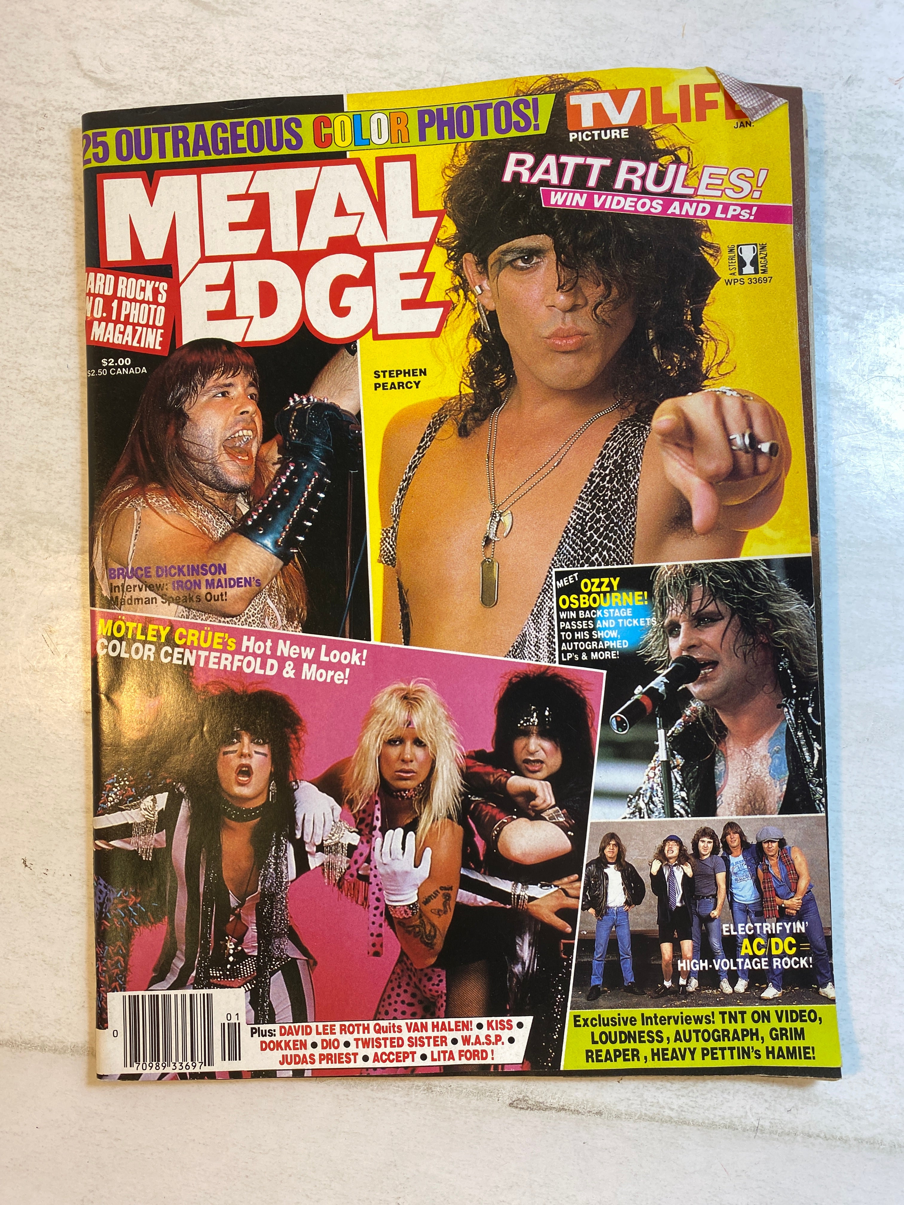 Metal Edge Magazine January 1986 Ratt Motley Crue